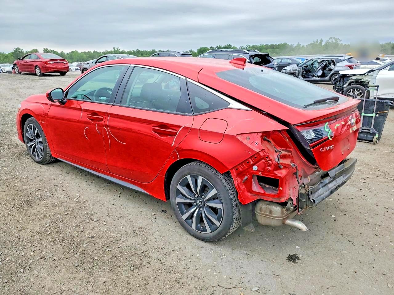 2022 Honda Civic Exl Red vin: 19XFL1H71NE015615