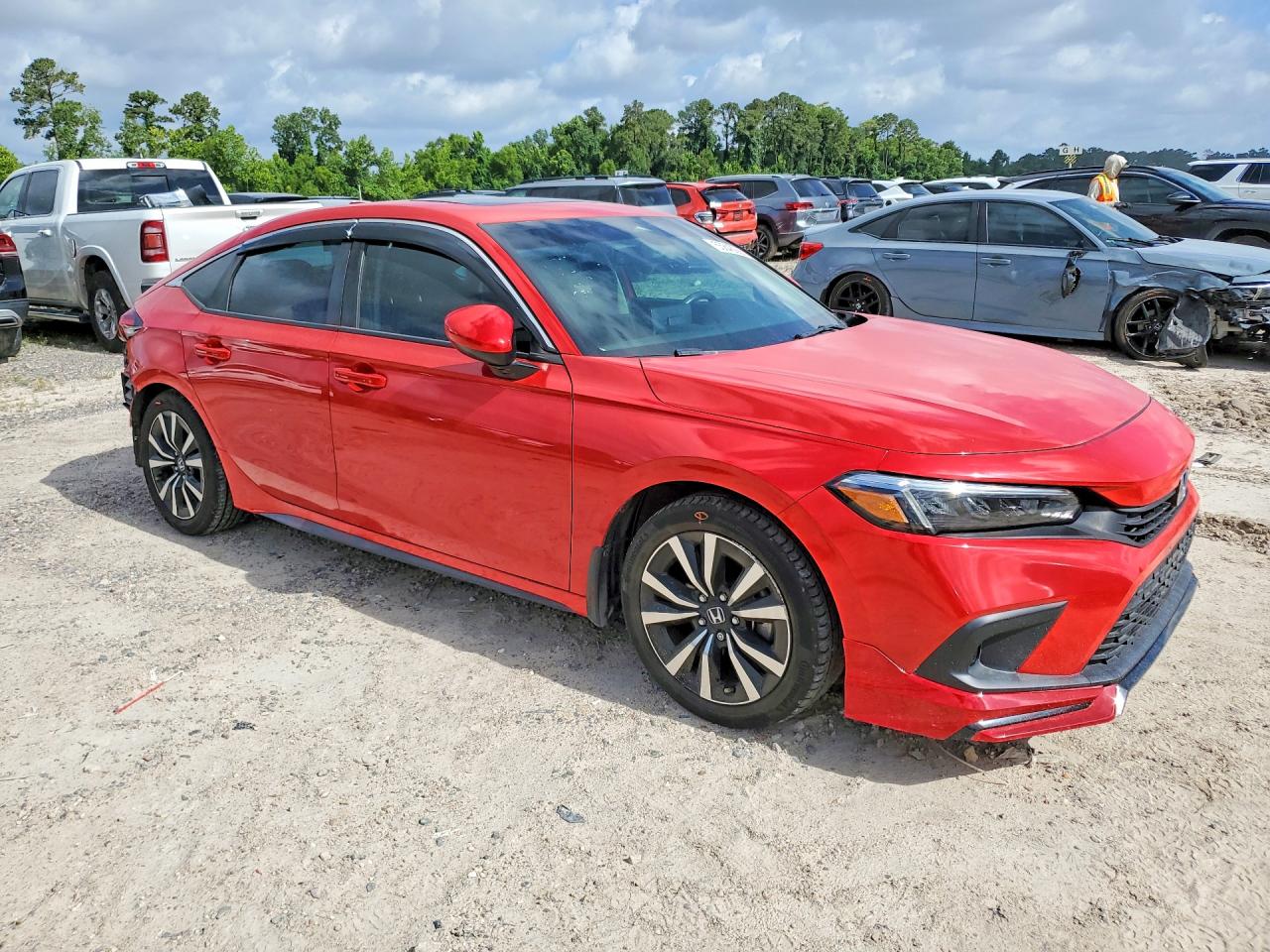 2022 Honda  Civic Hatchback Red vin: 19XFL1H74NE011249