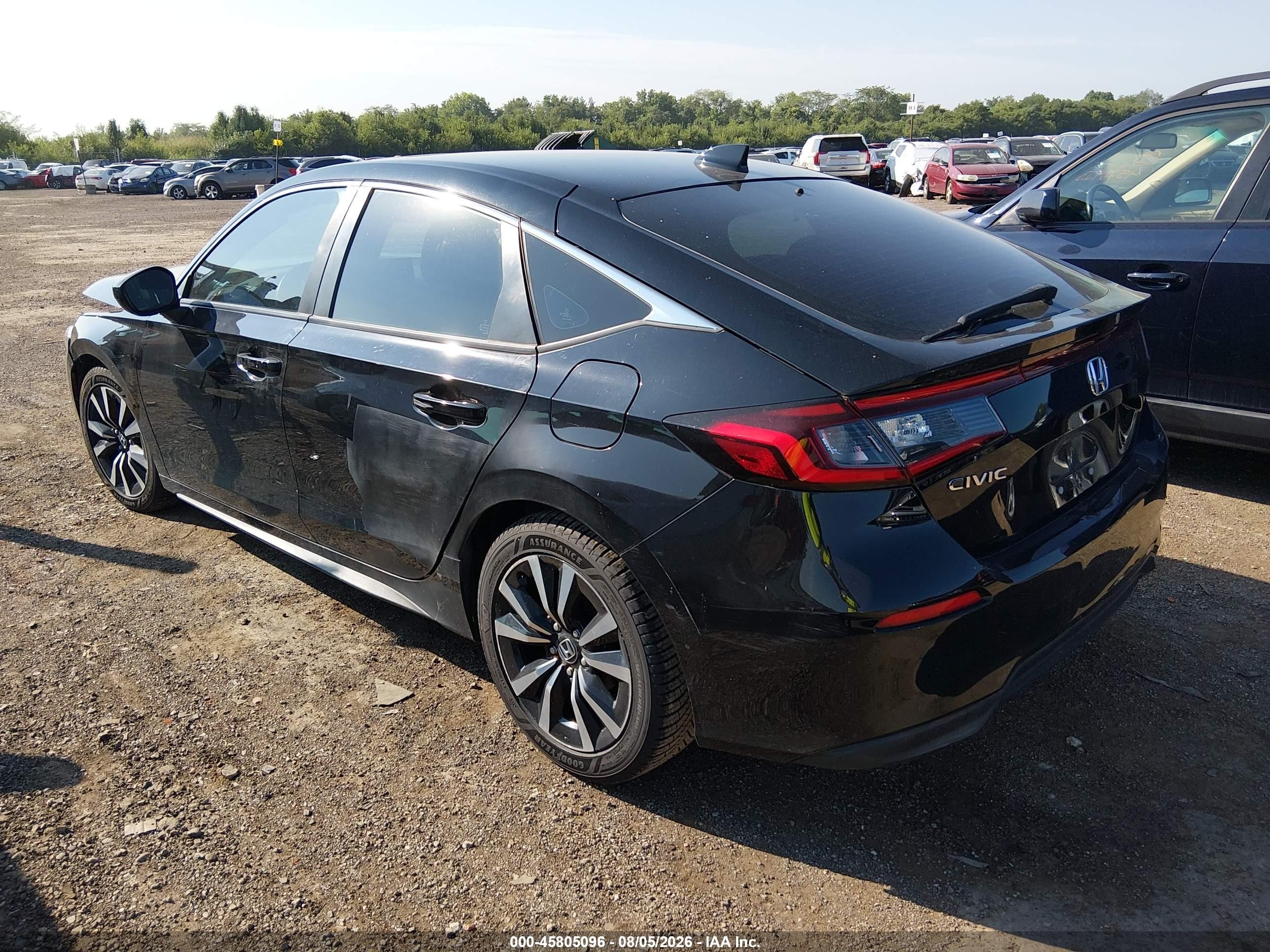 2022 Honda Civic Ex-l Black vin: 19XFL1H77NE012525