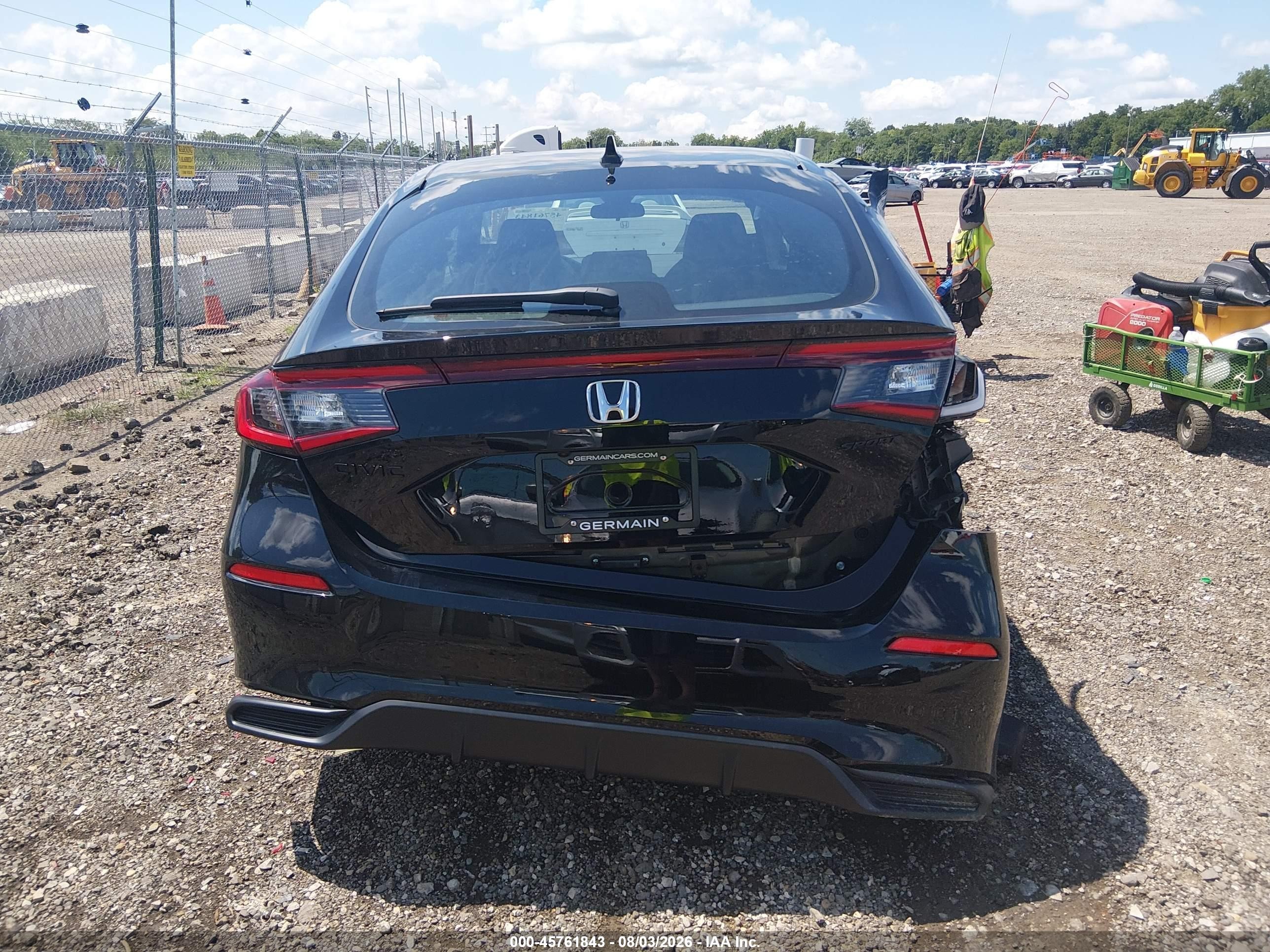 2026 Honda Civic Sport Black vin: 19XFL2H80TE034894