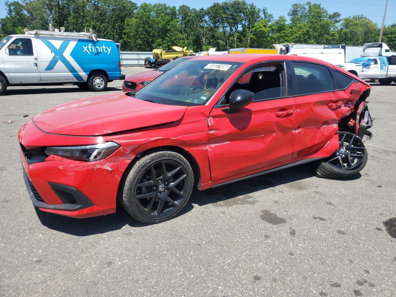 2024 Honda Civic Sport Red vin: 19XFL2H83RE034218 Damage: Hood, Dent(S) W/ Paint Dmg, 5 To 6 Inches