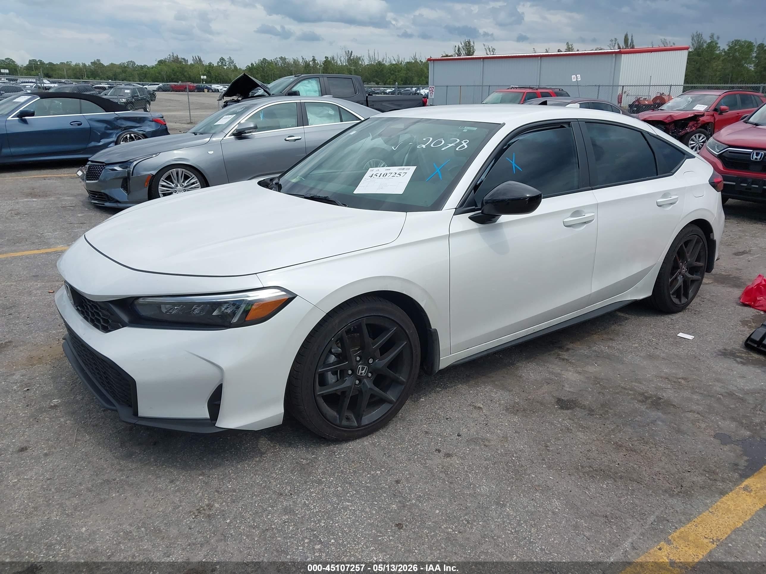 2026 Honda Civic Sport Белый vin: 19XFL2H83TE012078