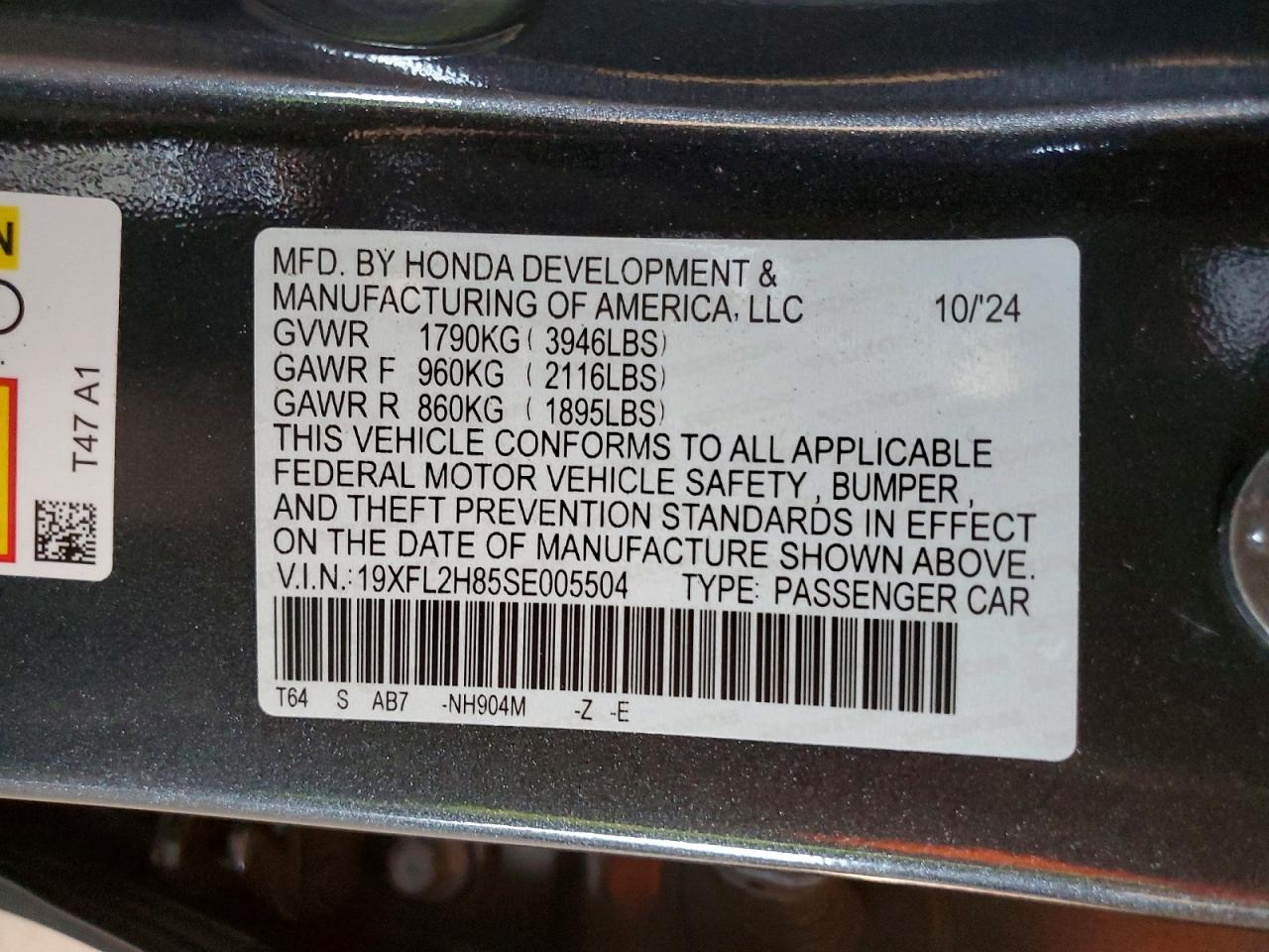 2025 Honda Civic Sport Blue vin: 19XFL2H85SE005504