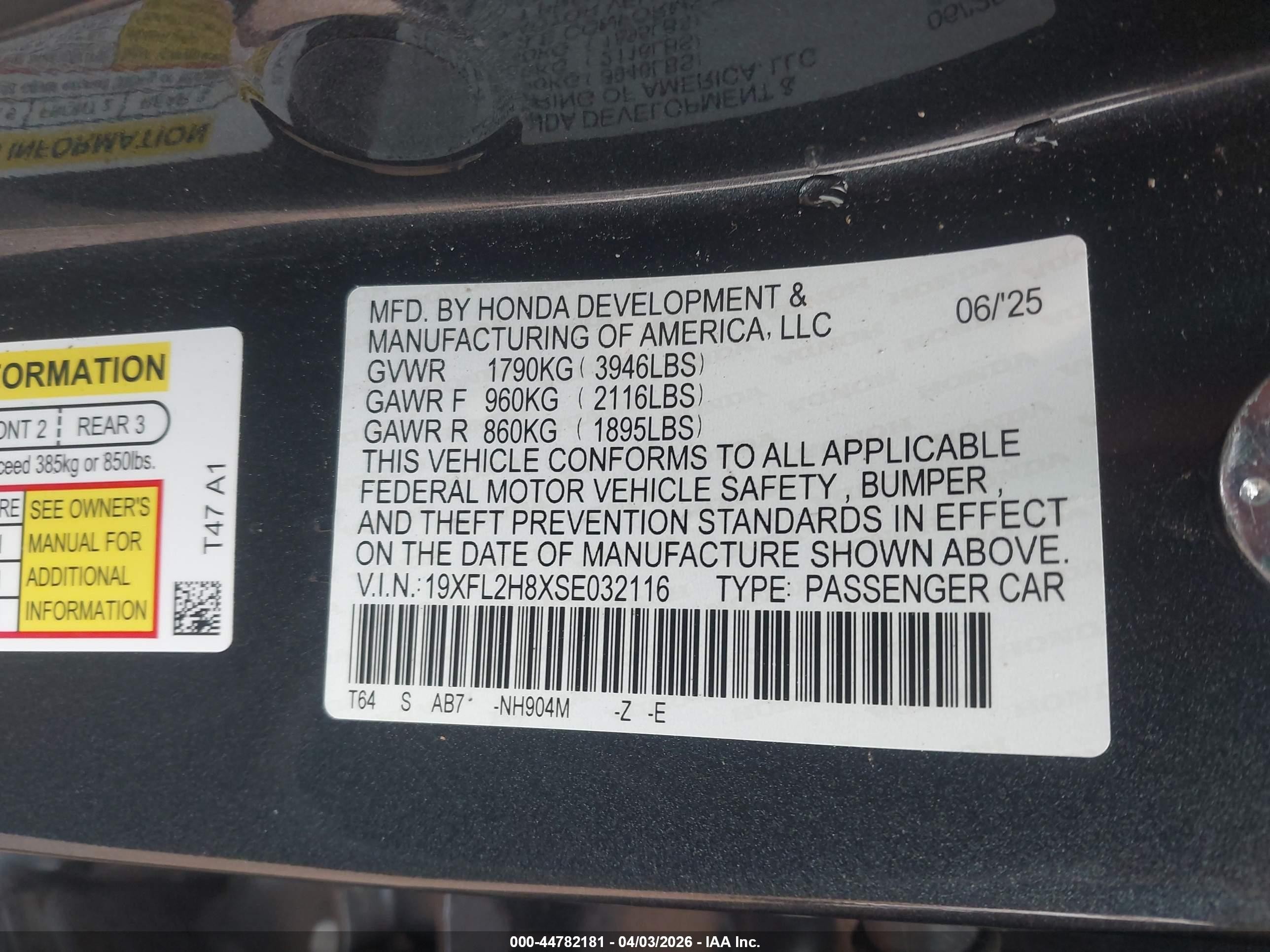 2025 Honda Civic Sedan Sport Серый vin: 19XFL2H8XSE032116