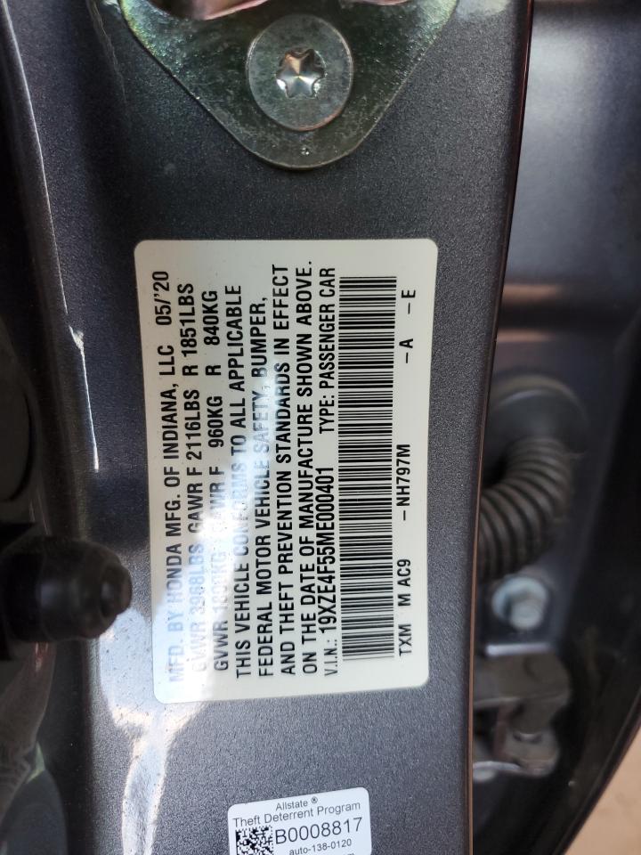 2021 Honda Insight Ex Gray vin: 19XZE4F55ME000401