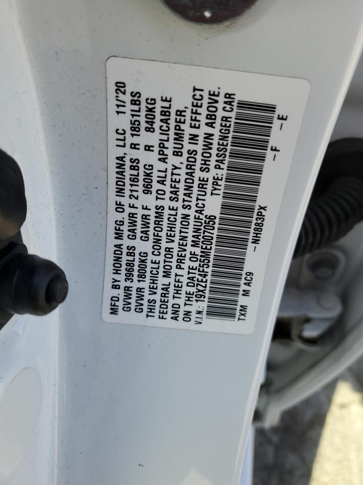 2021 Honda Insight Ex Белый vin: 19XZE4F55ME007056