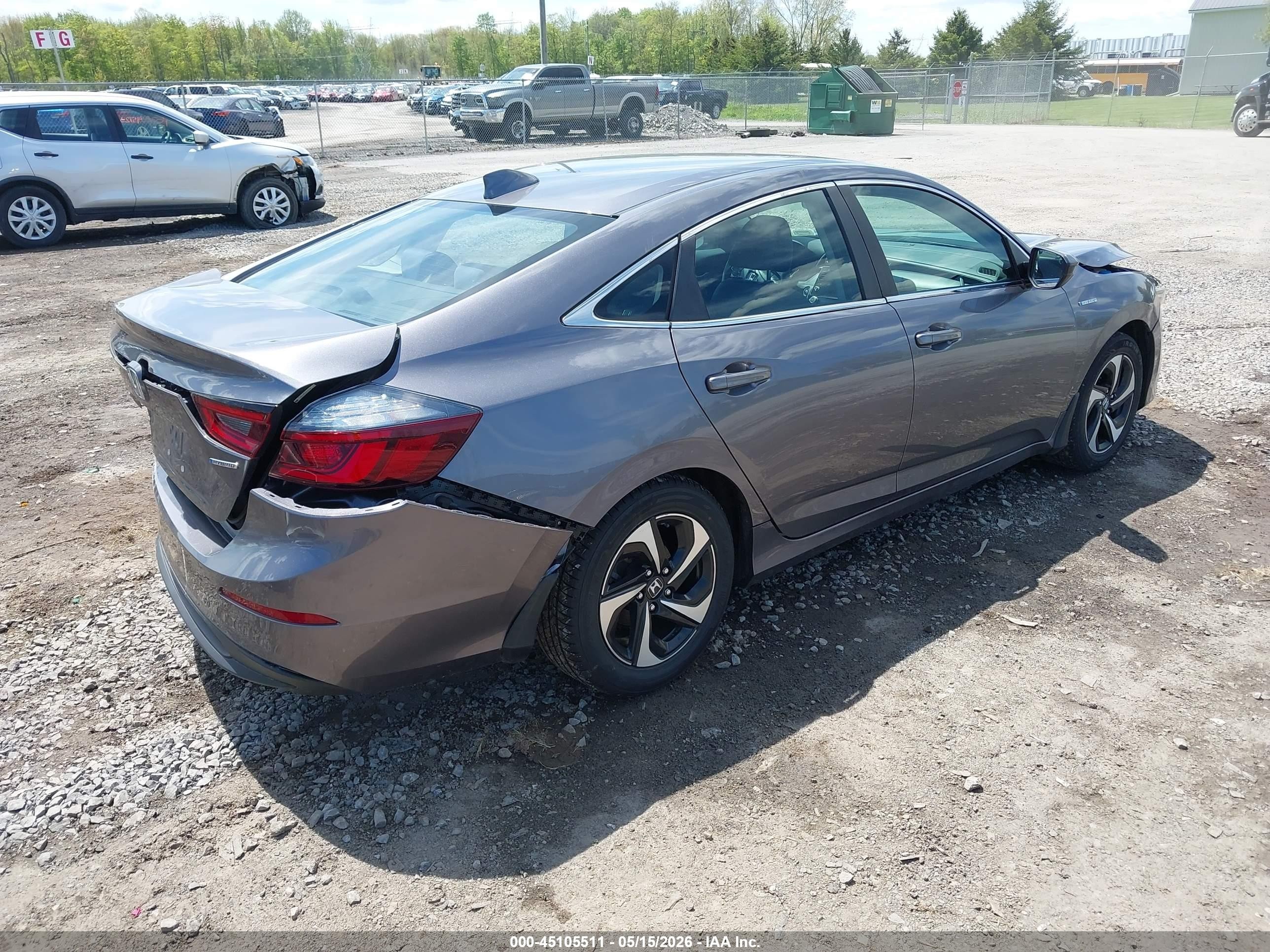 2021 Honda Insight Ex Gray vin: 19XZE4F56ME002383