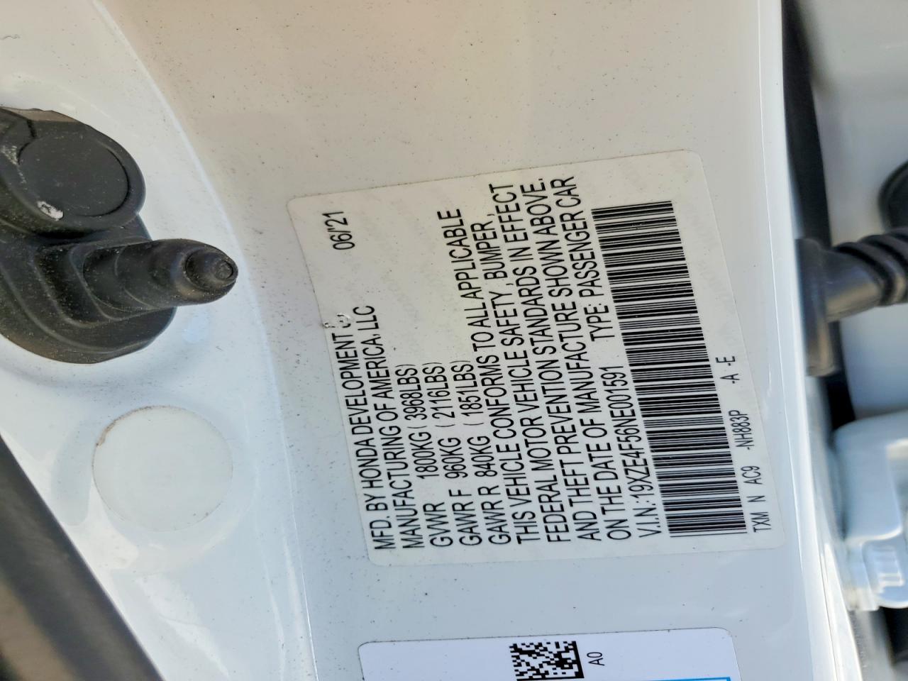 2022 Honda Insight Ex White vin: 19XZE4F56NE001591