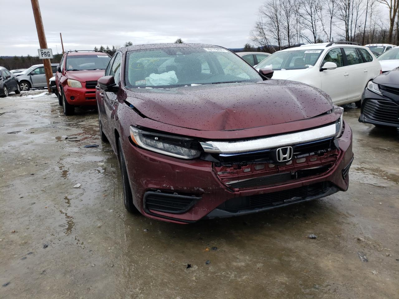 2019 Honda Insight Ex Maroon vin: 19XZE4F58KE033244