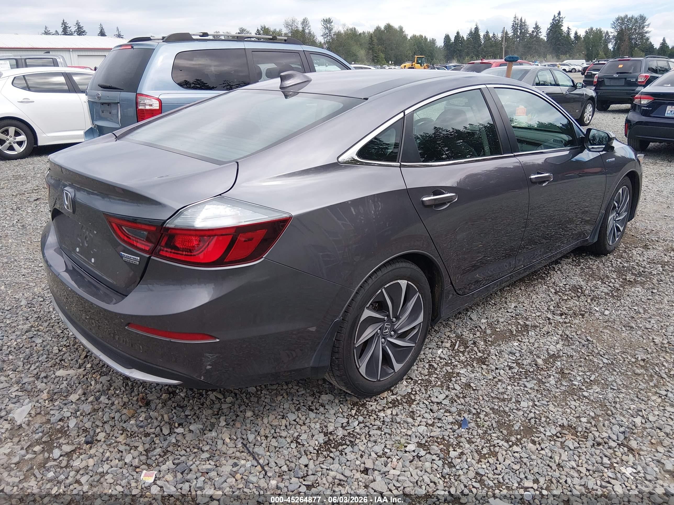 2019 Honda Insight Touring Серый vin: 19XZE4F99KE018660
