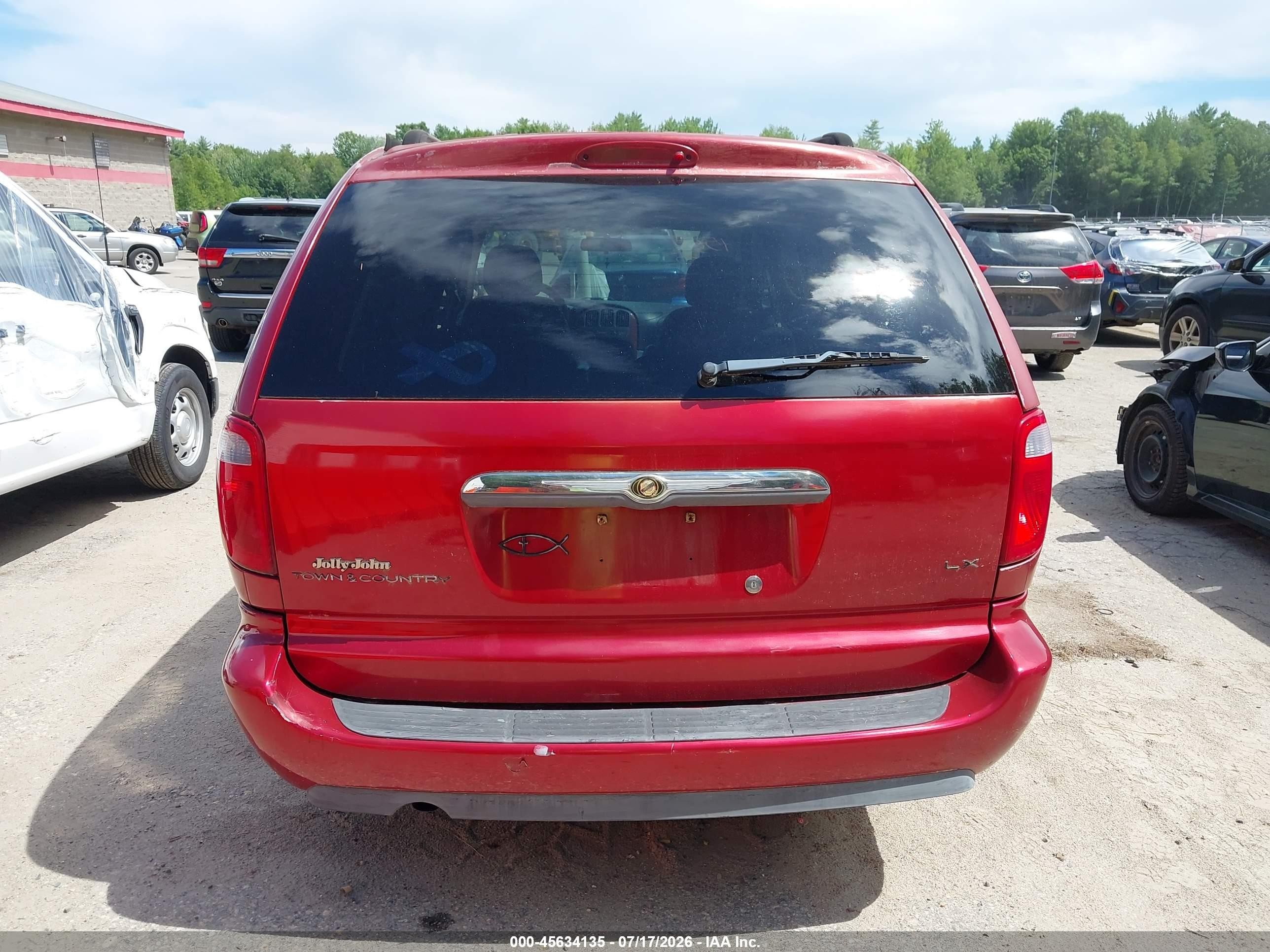 2006 Chrysler Town & Country Lx Red vin: 1A4GP44R56B752908