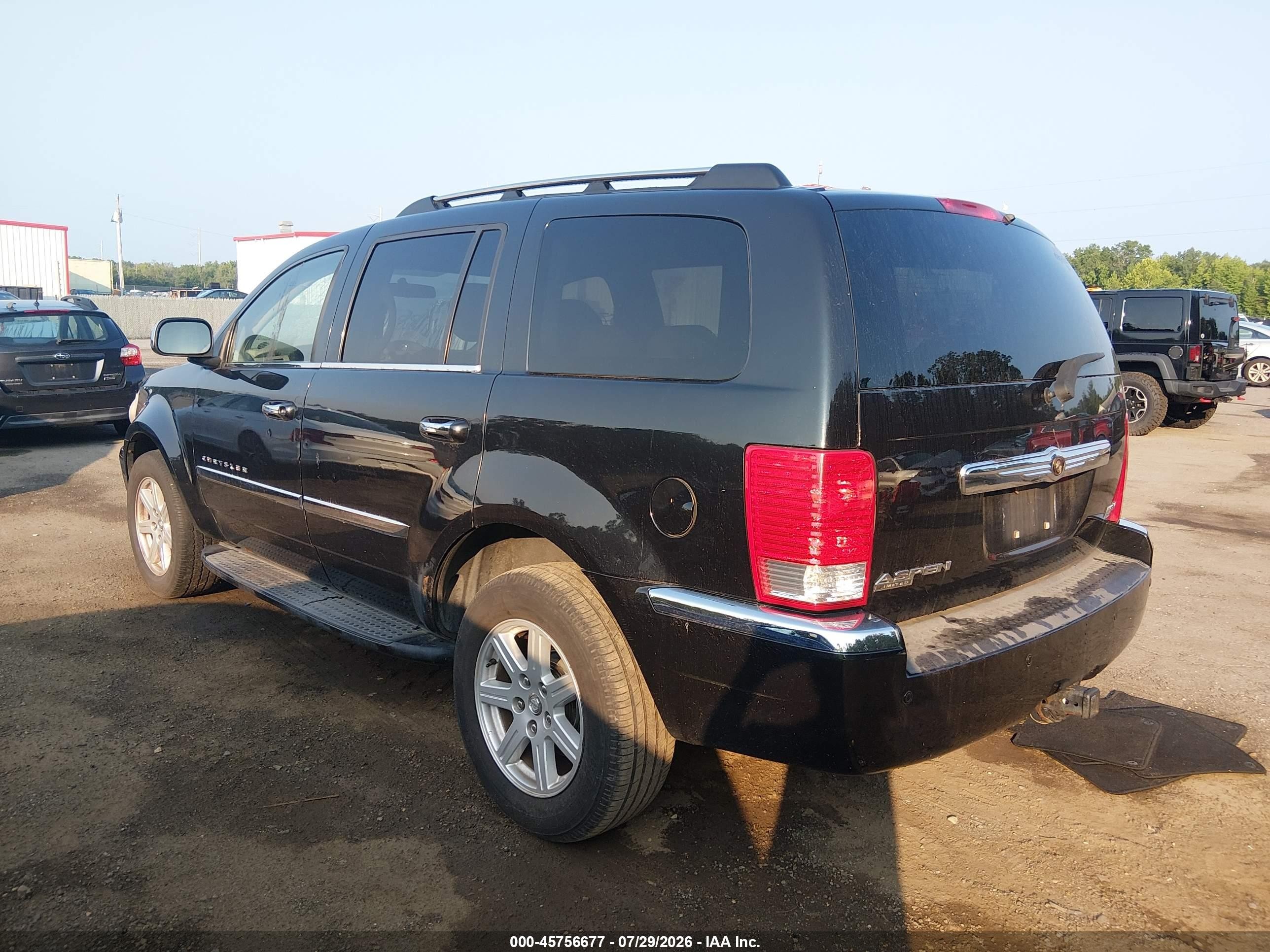 2007 Chrysler Aspen Limited Black vin: 1A8HW58217F518705