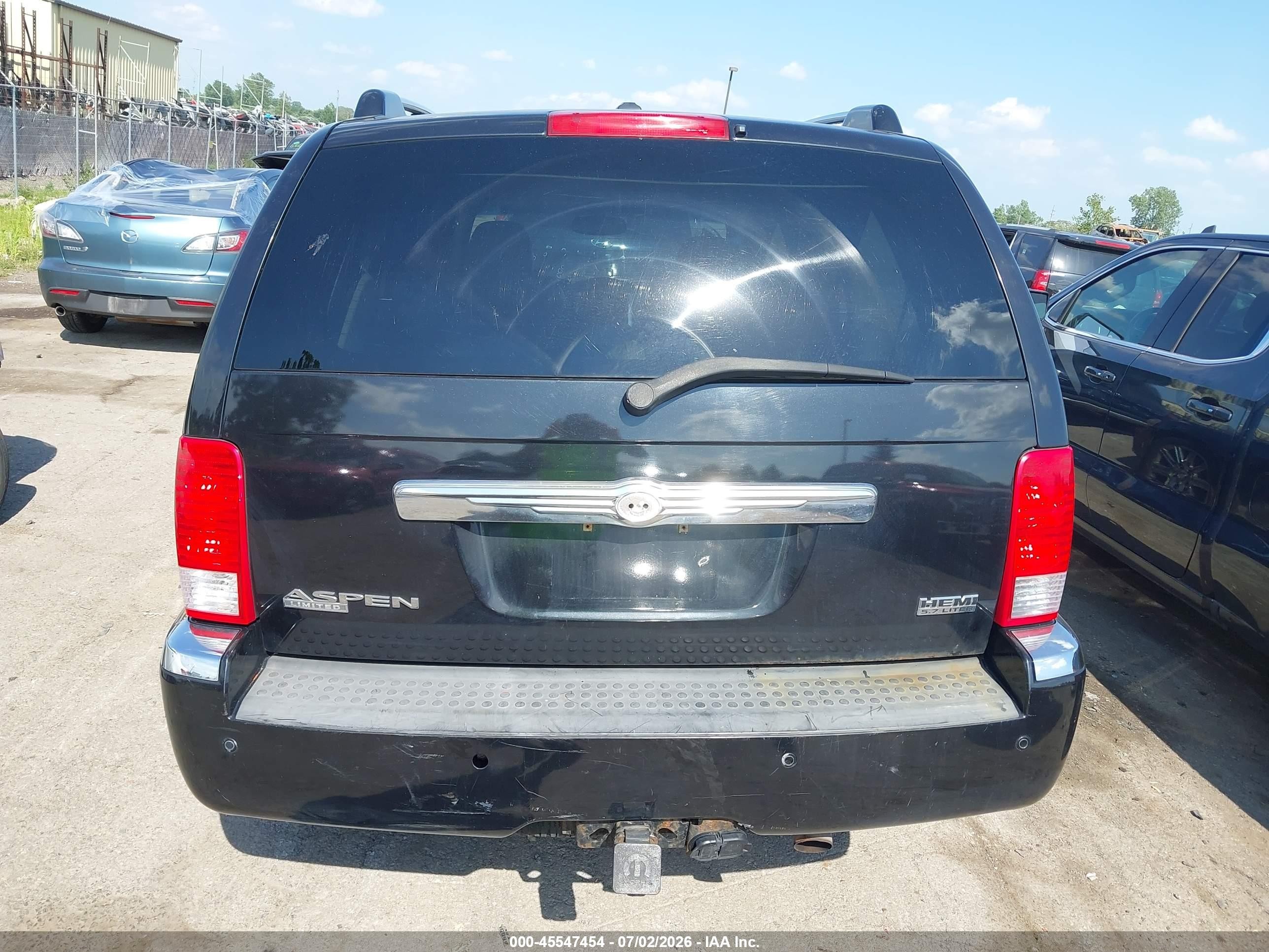 2007 Chrysler Aspen Limited Black vin: 1A8HW58217F560646