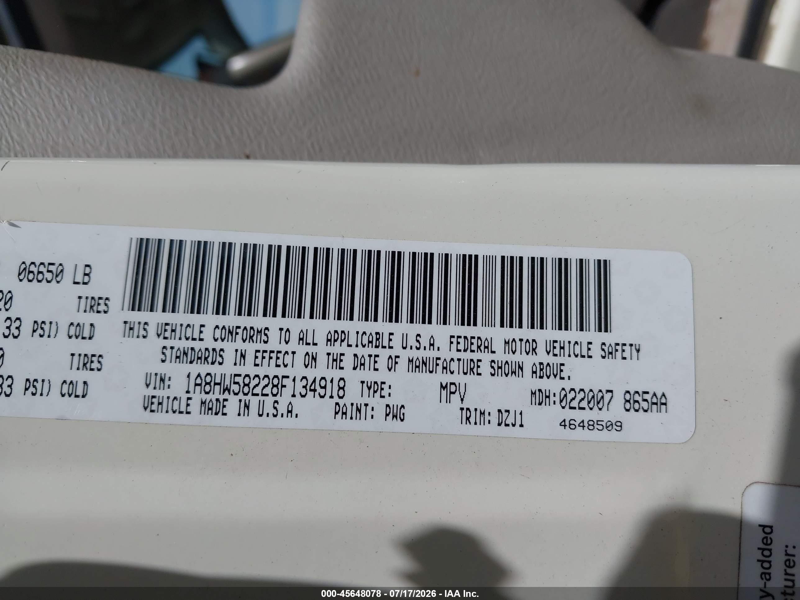 2008 Chrysler Aspen Limited White vin: 1A8HW58228F134918