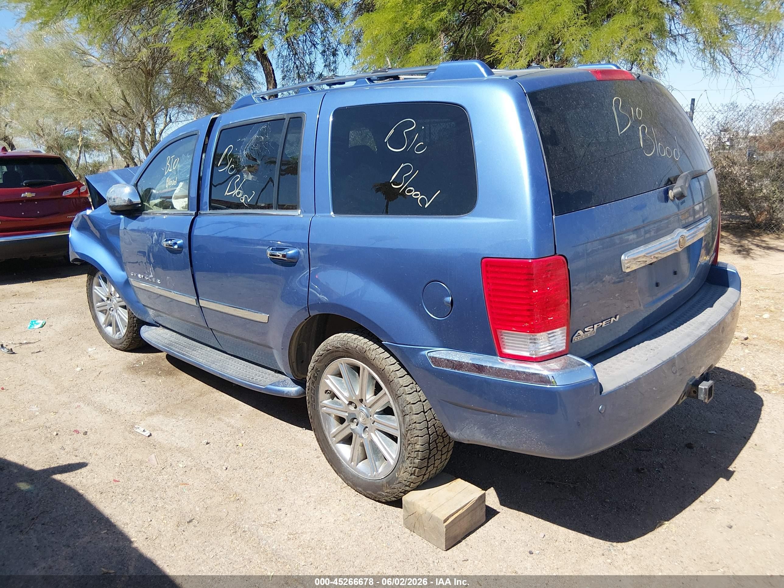 2008 Chrysler Aspen Limited Blue vin: 1A8HW58258F113366