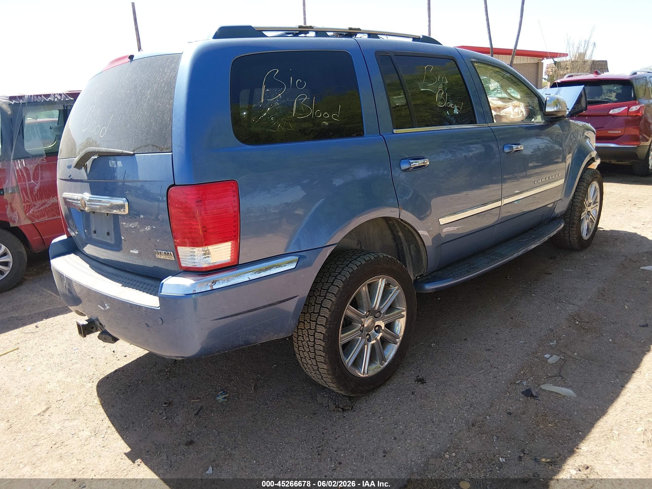 2008 Chrysler Aspen Limited Blue vin: 1A8HW58258F113366
