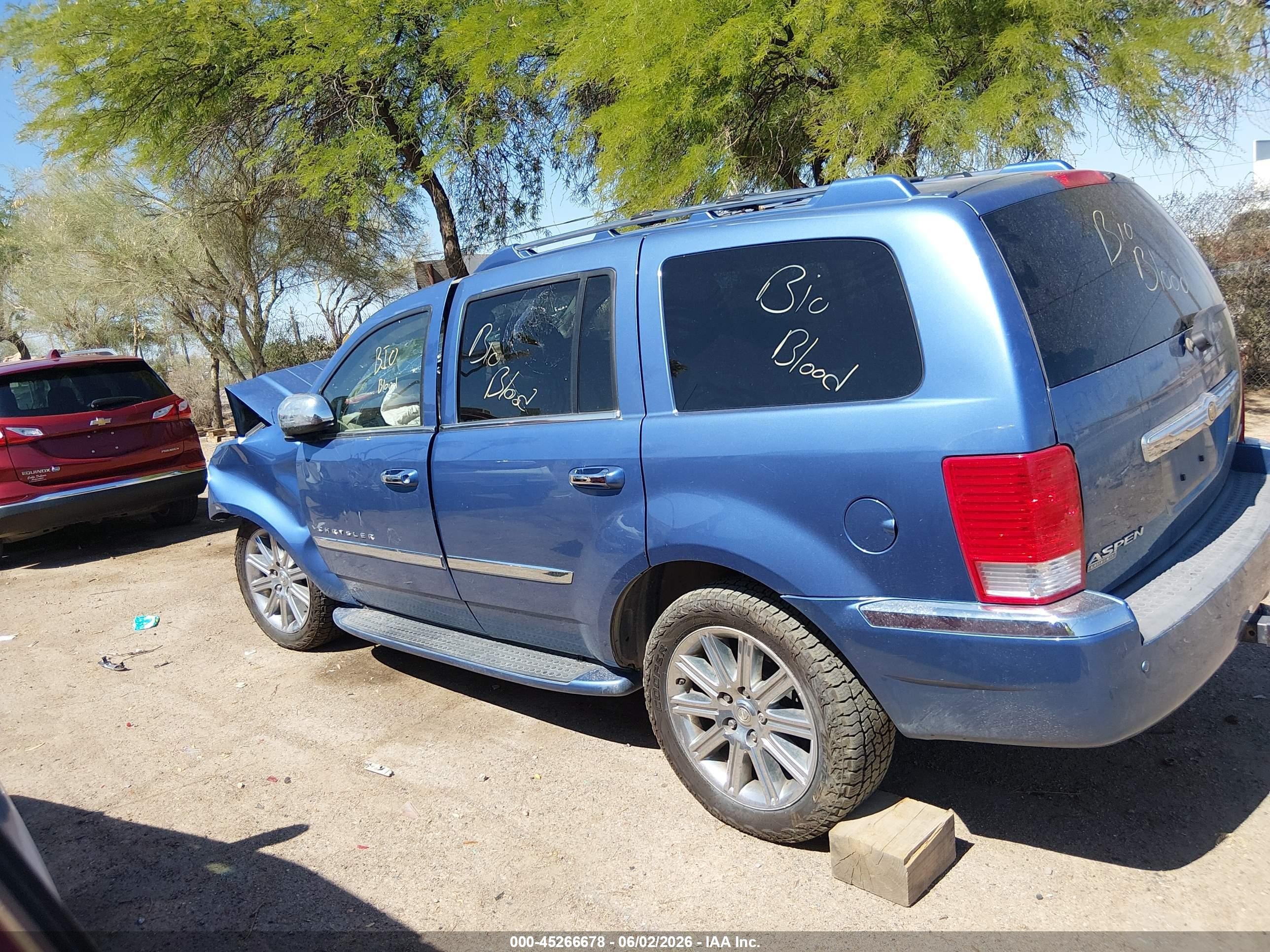 2008 Chrysler Aspen Limited Blue vin: 1A8HW58258F113366