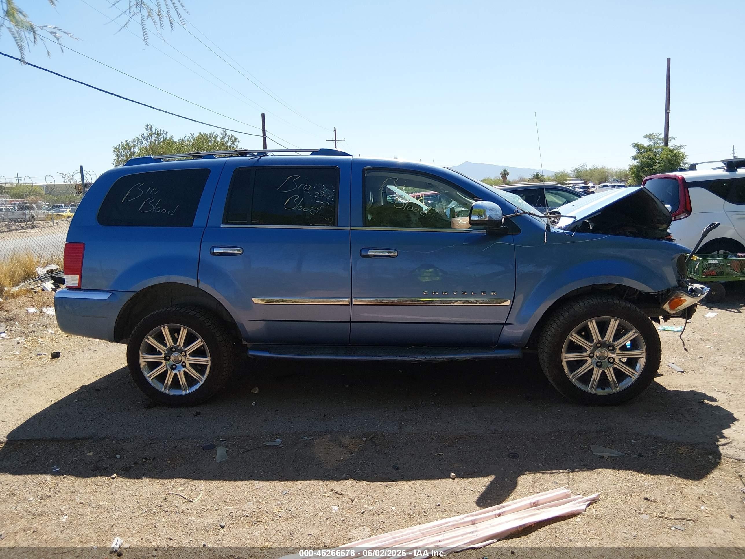 2008 Chrysler Aspen Limited Blue vin: 1A8HW58258F113366
