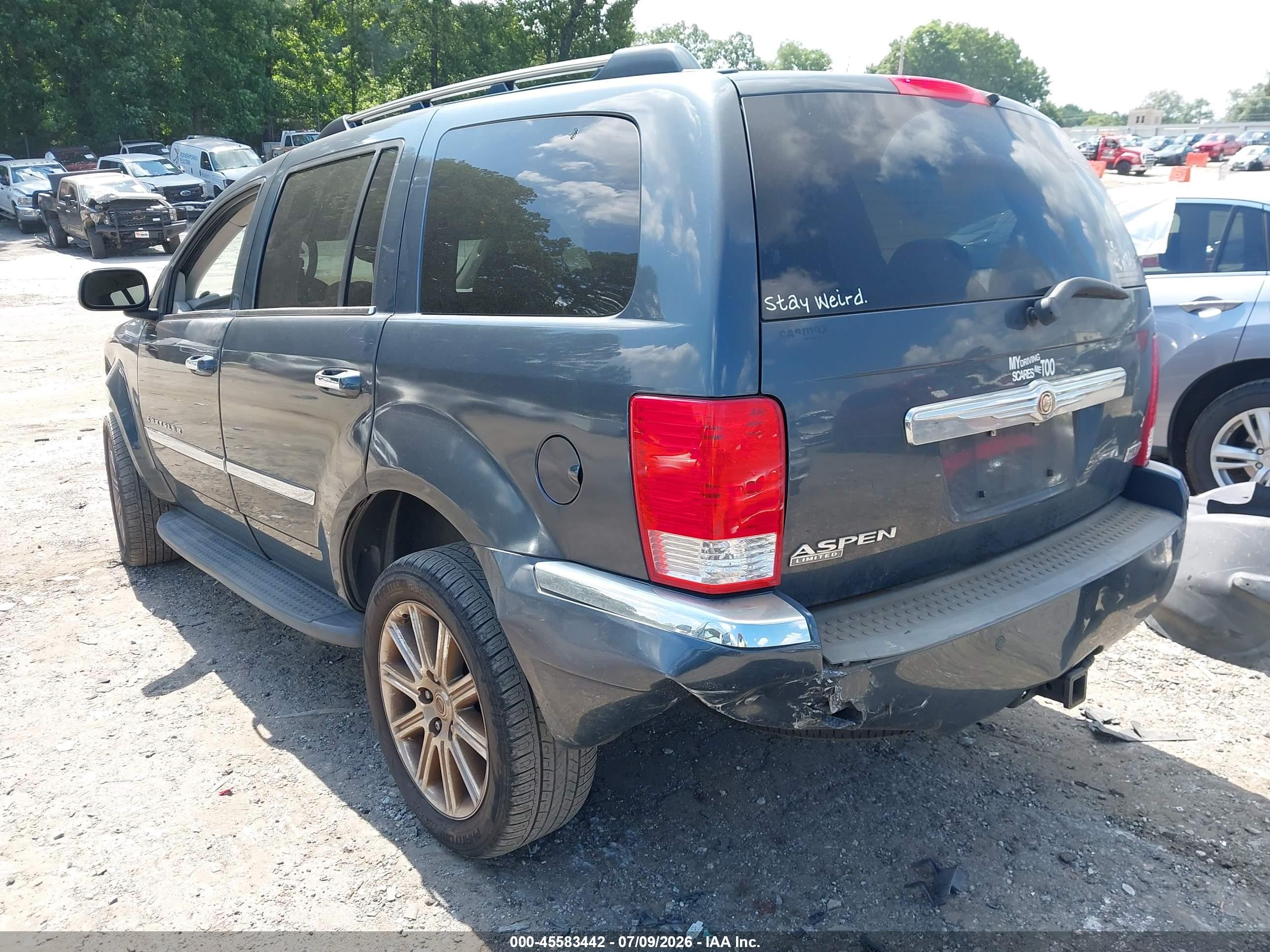 2007 Chrysler Aspen Limited Blue vin: 1A8HX58257F559061