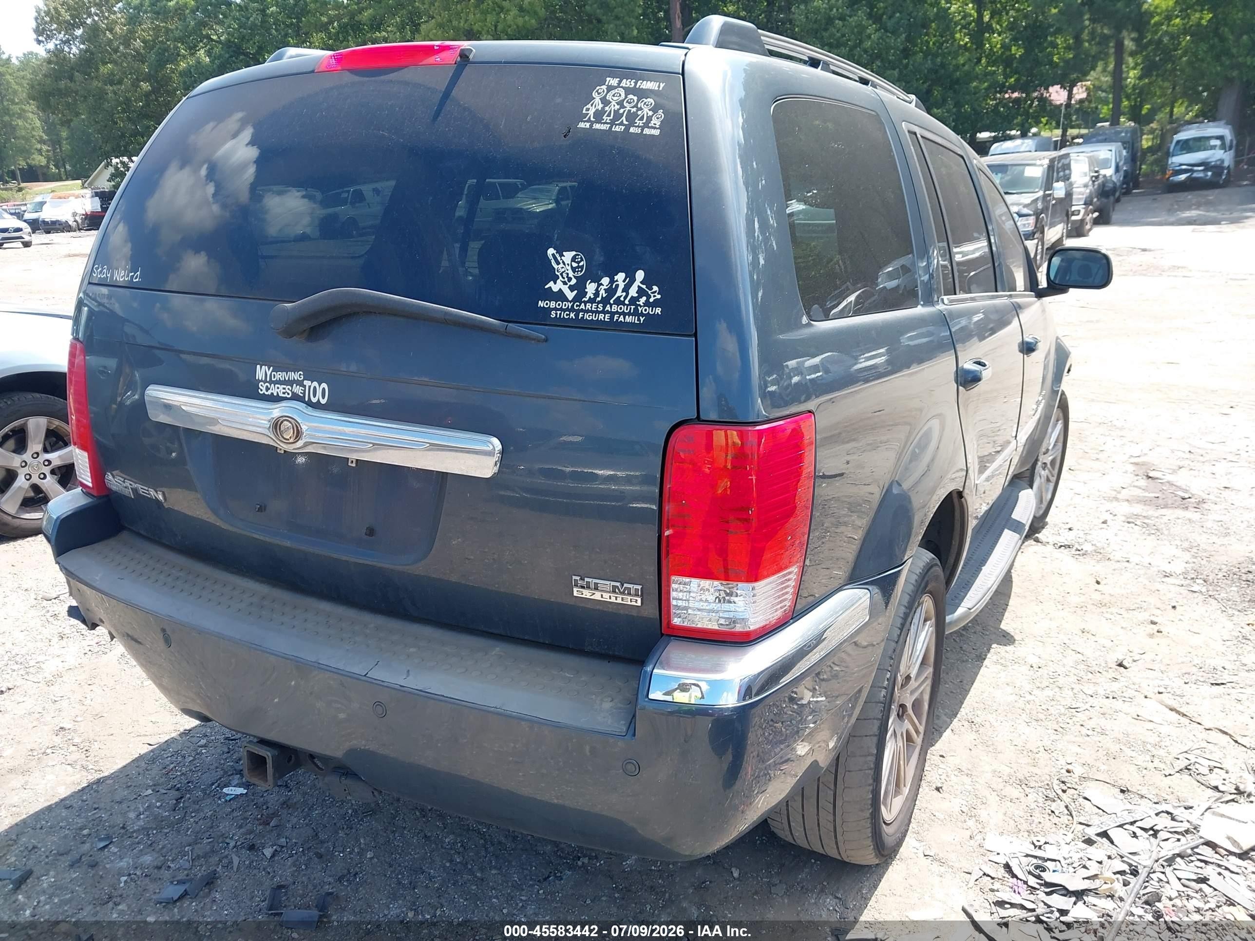 2007 Chrysler Aspen Limited Blue vin: 1A8HX58257F559061