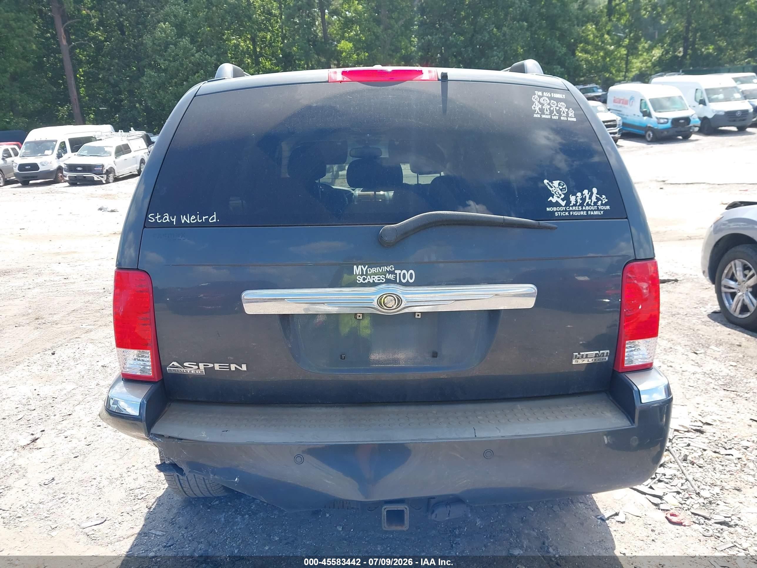 2007 Chrysler Aspen Limited Blue vin: 1A8HX58257F559061