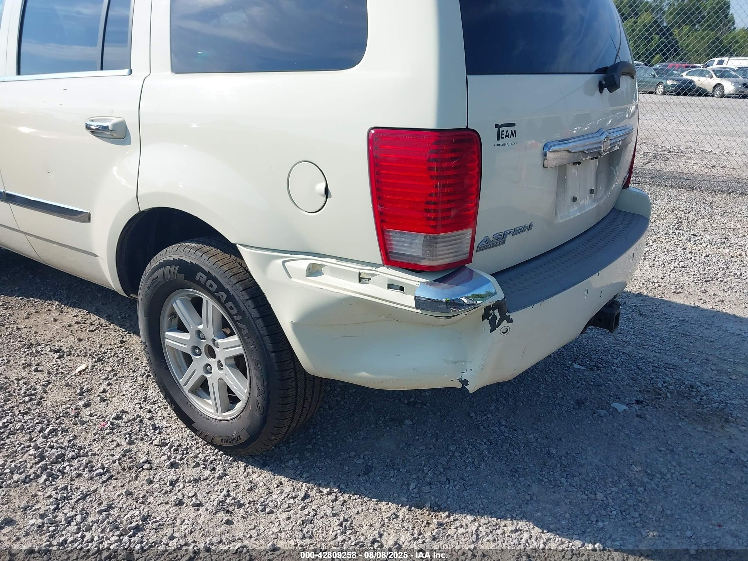 2007 Chrysler Aspen Limited White vin: 1A8HX58297F525432