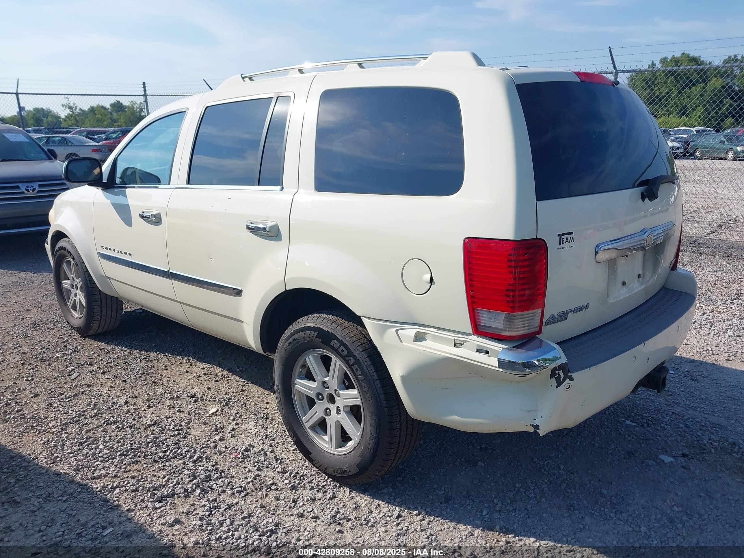 2007 Chrysler Aspen Limited White vin: 1A8HX58297F525432