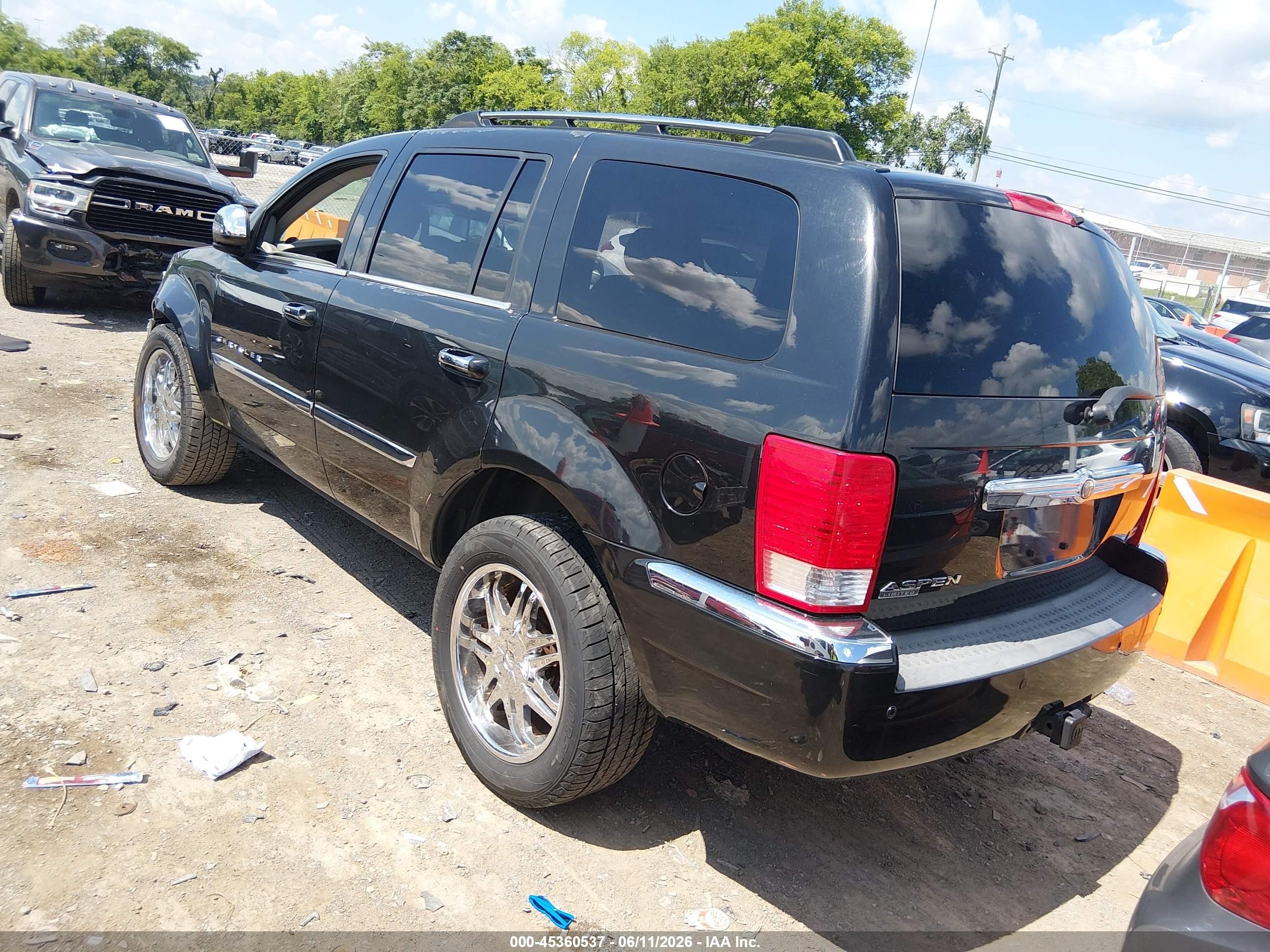 2007 Chrysler Aspen Limited Black vin: 1A8HX58P27F504028