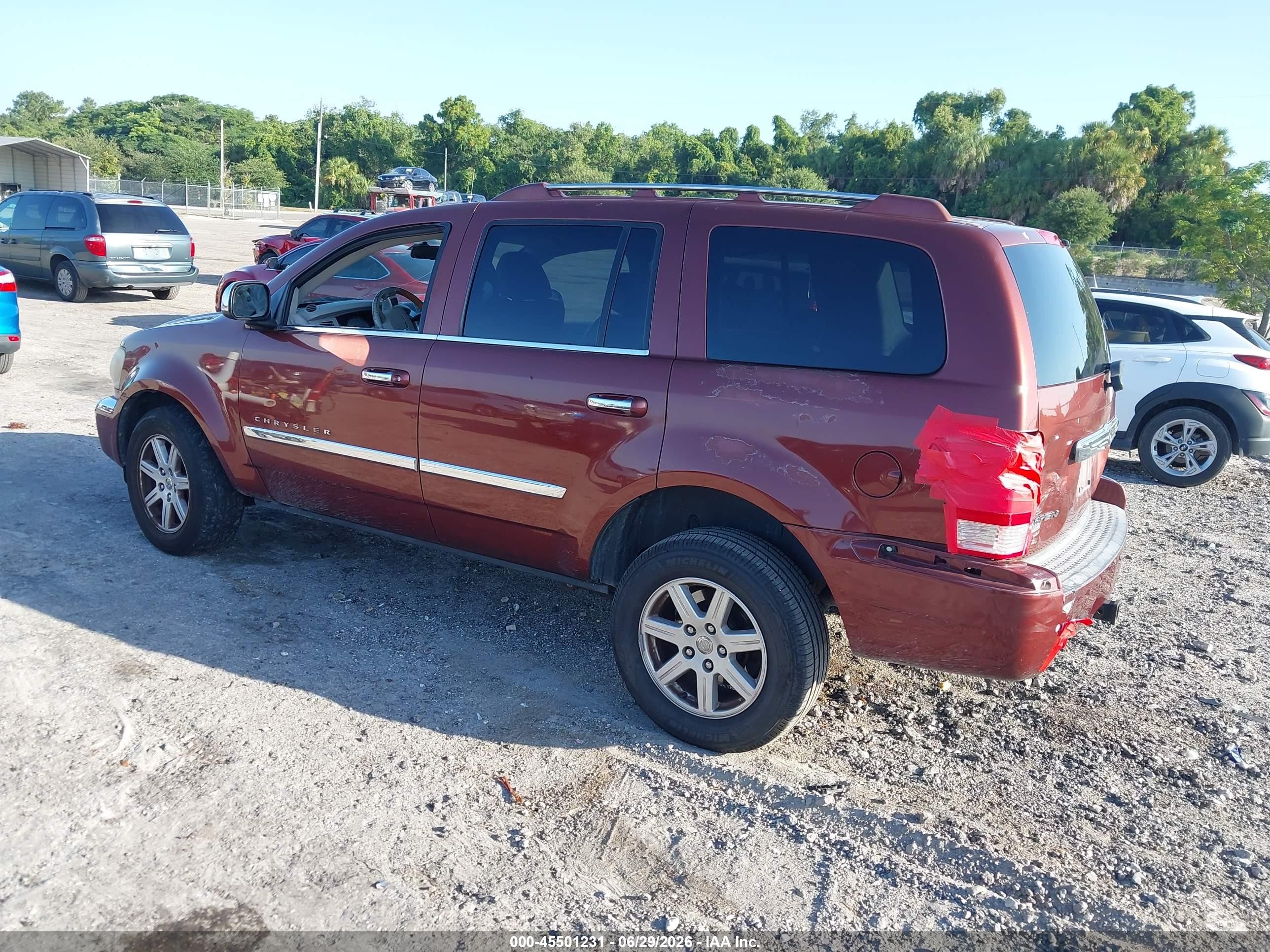 2007 Chrysler Aspen Limited Maroon vin: 1A8HX58P77F515820