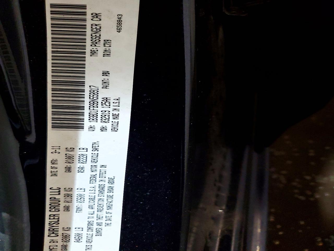 2011 Dodge Avenger Mainstreet Blue vin: 1B3BD1FB9BN558917