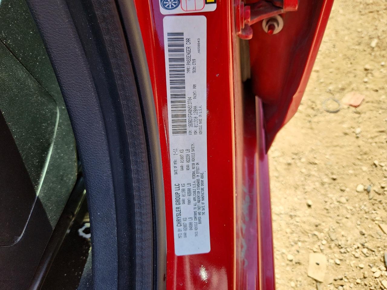 2011 Dodge Avenger Mainstreet Red vin: 1B3BD1FG4BN513704