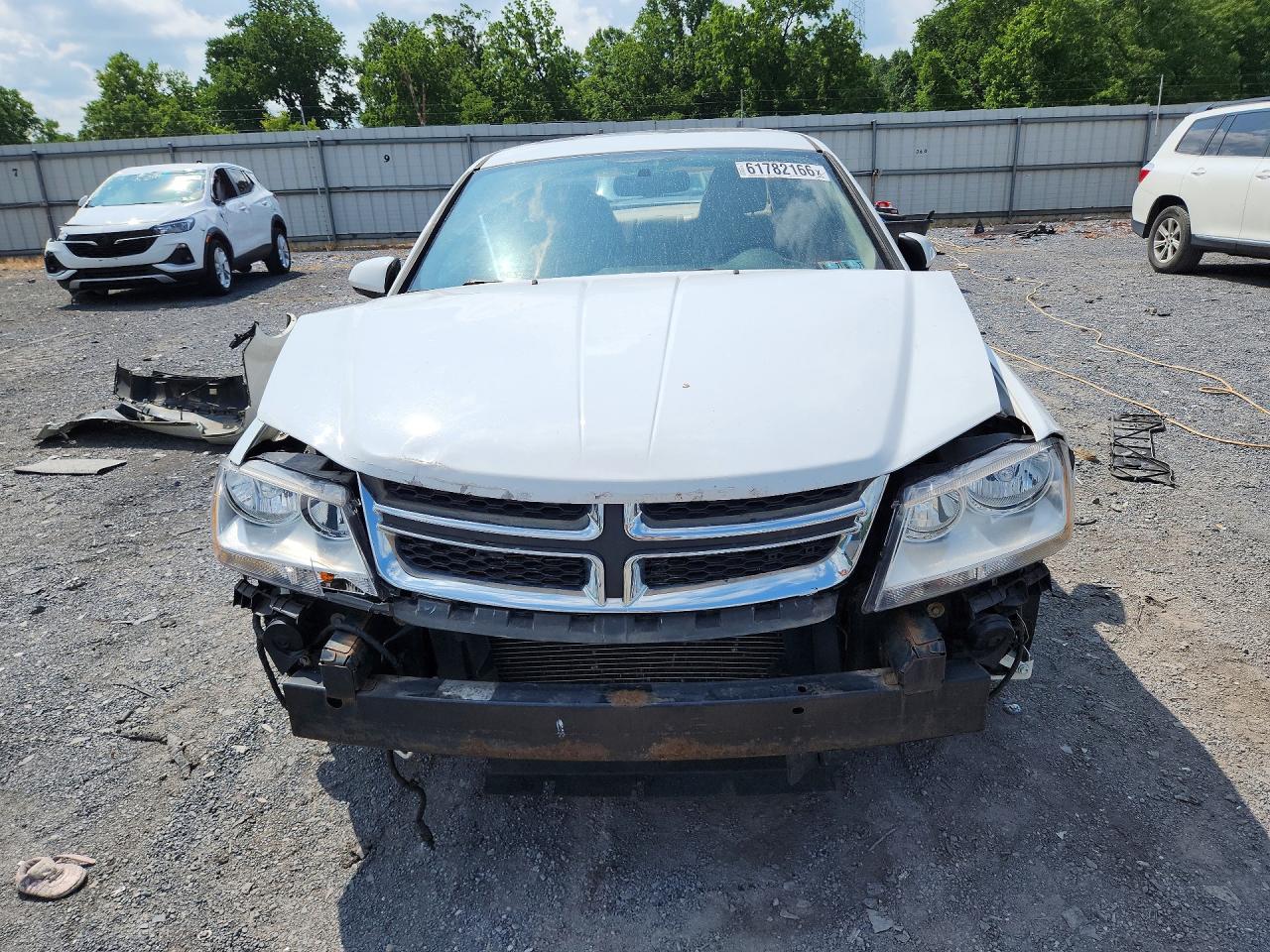 2011 Dodge Avenger White vin: 1B3BD2FG6BN578883