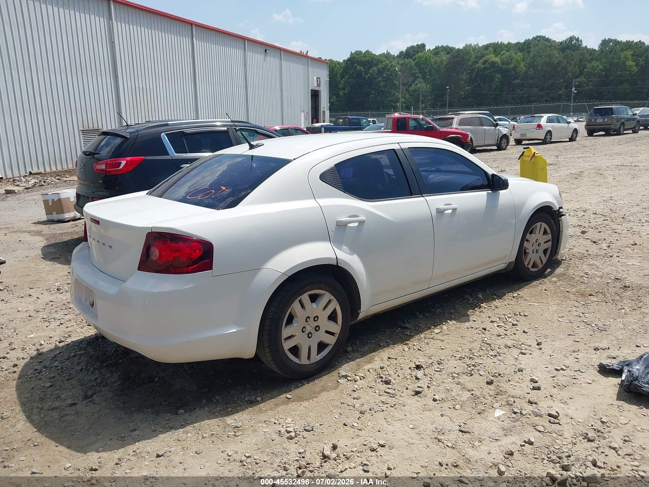 2011 Dodge Avenger Express White vin: 1B3BD4FB4BN523378