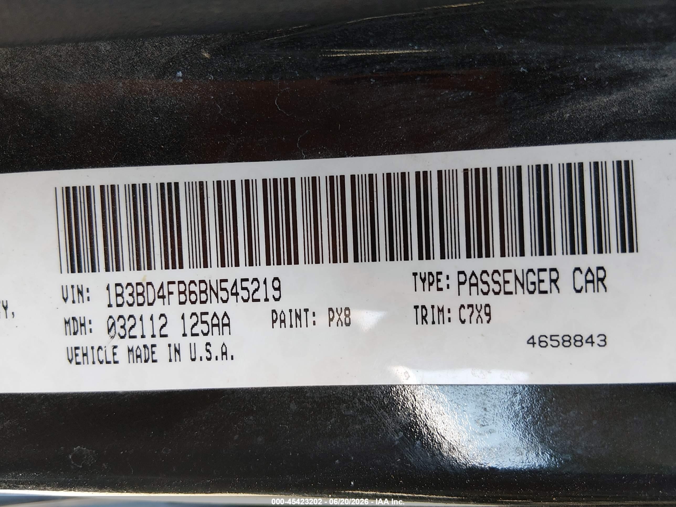 2011 Dodge Avenger Express Black vin: 1B3BD4FB6BN545219