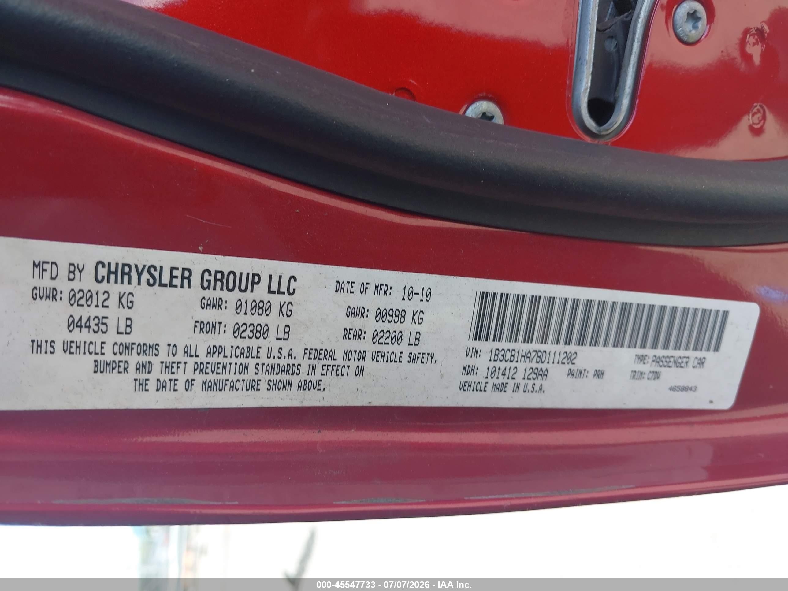 2011 Dodge Caliber Express Красный vin: 1B3CB1HA7BD111202