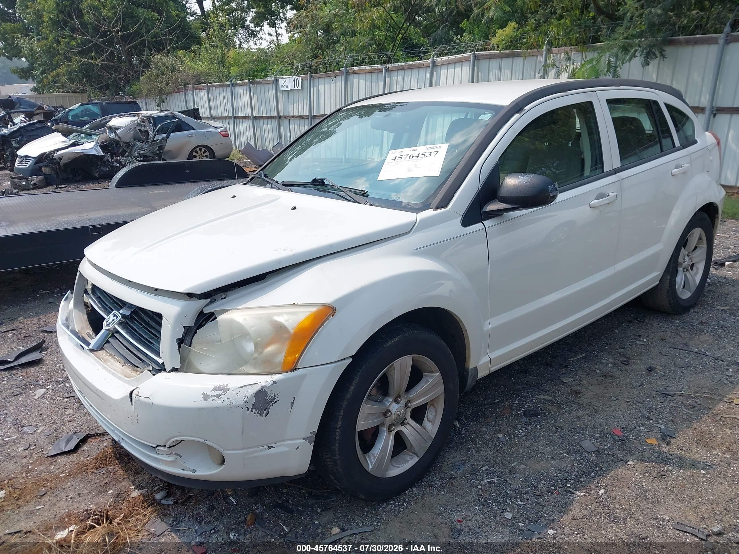2010 Dodge Caliber Mainstreet White vin: 1B3CB3HA3AD567255