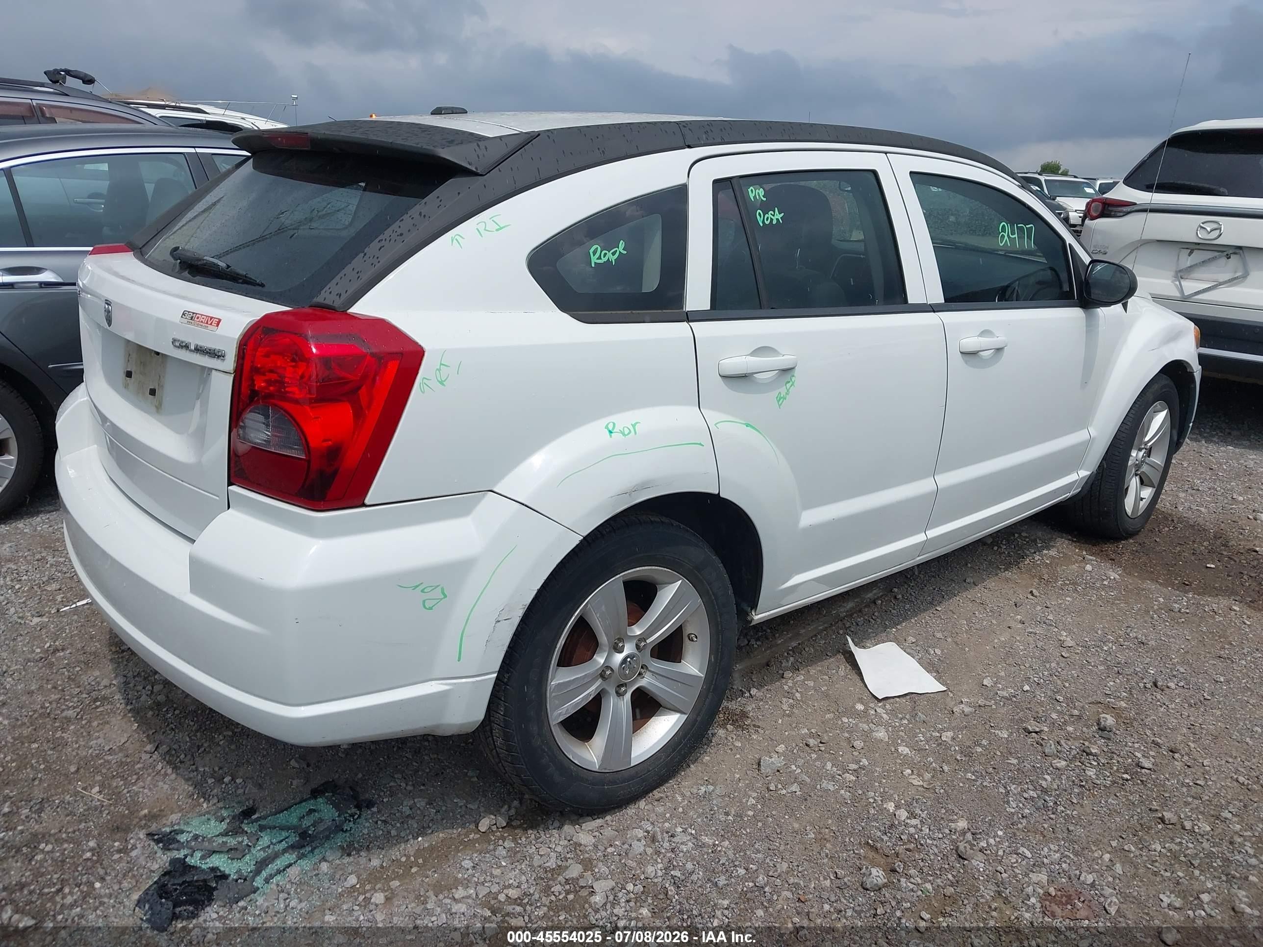 2011 Dodge Caliber Mainstreet White vin: 1B3CB3HA5BD118225