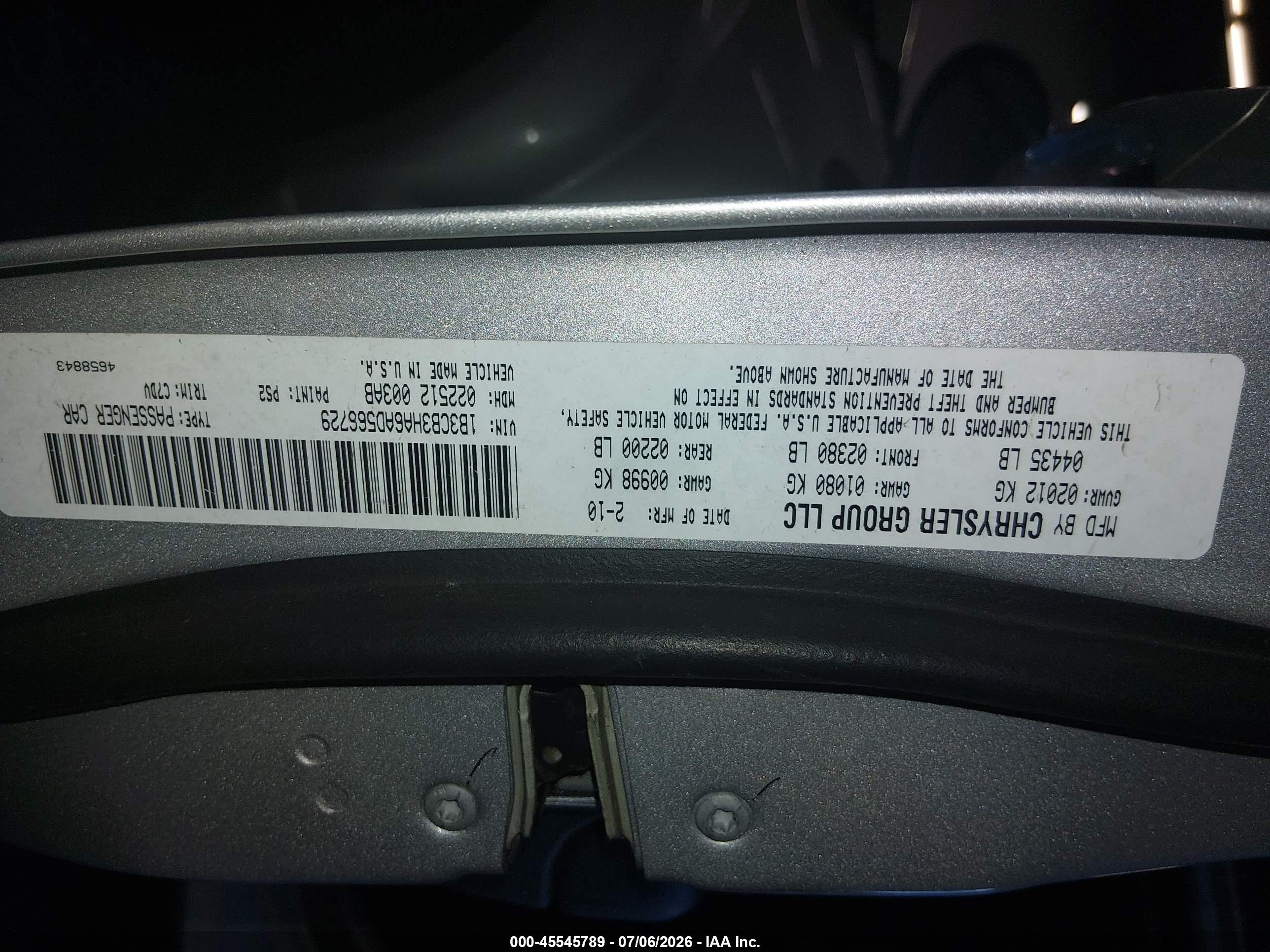 2010 Dodge Caliber Mainstreet Silver vin: 1B3CB3HA6AD566729