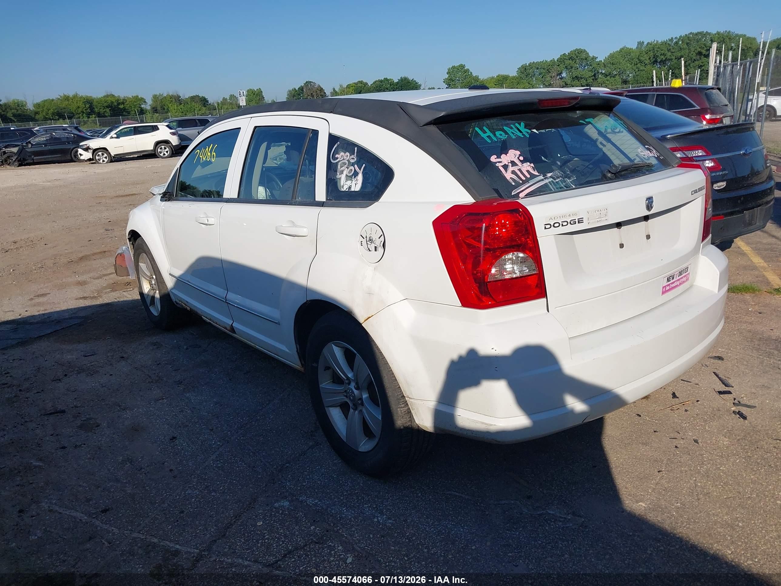 2011 Dodge Caliber Mainstreet White vin: 1B3CB3HA6BD154098