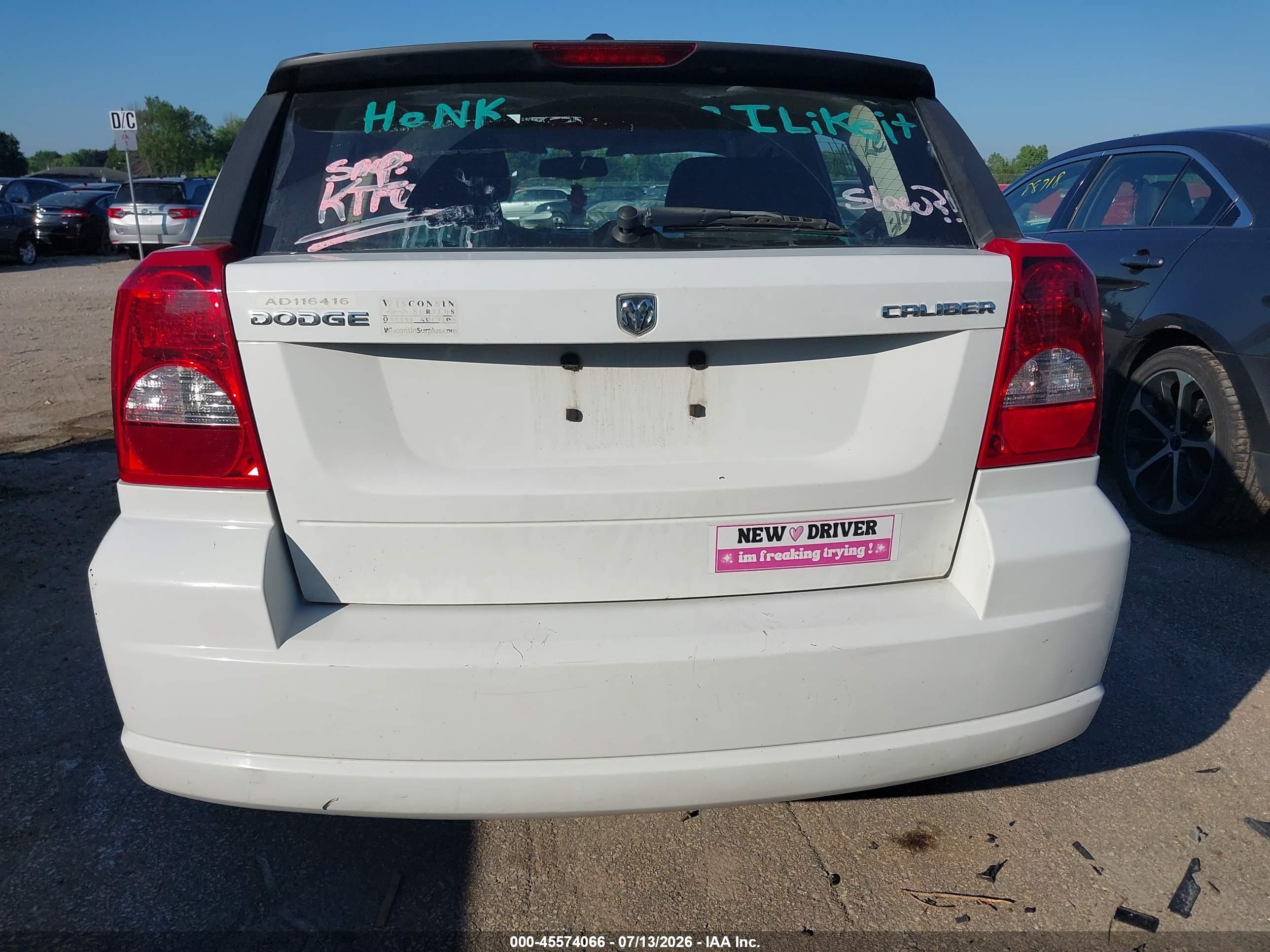 2011 Dodge Caliber Mainstreet White vin: 1B3CB3HA6BD154098