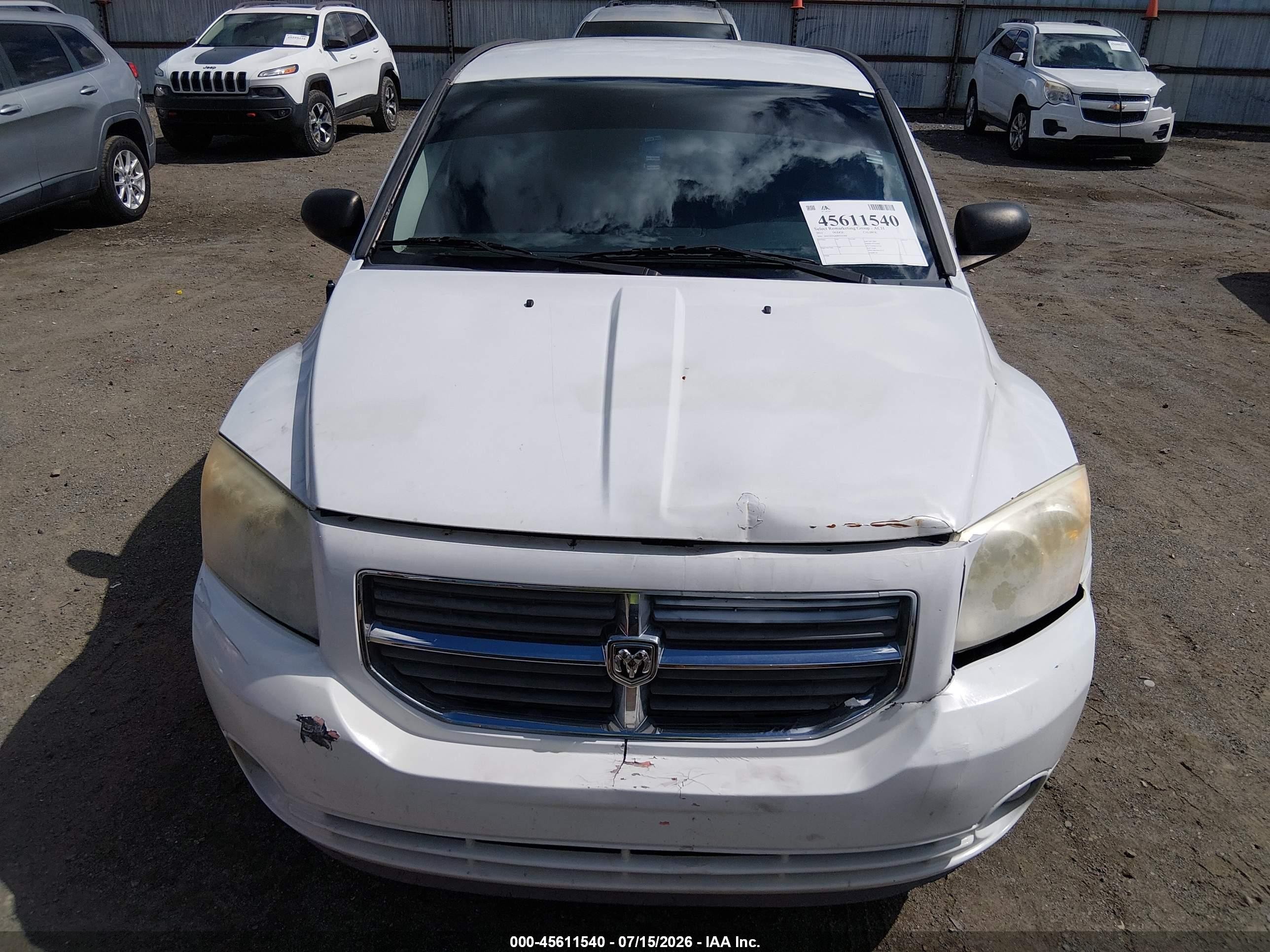 2011 Dodge Caliber Mainstreet White vin: 1B3CB3HA6BD205406