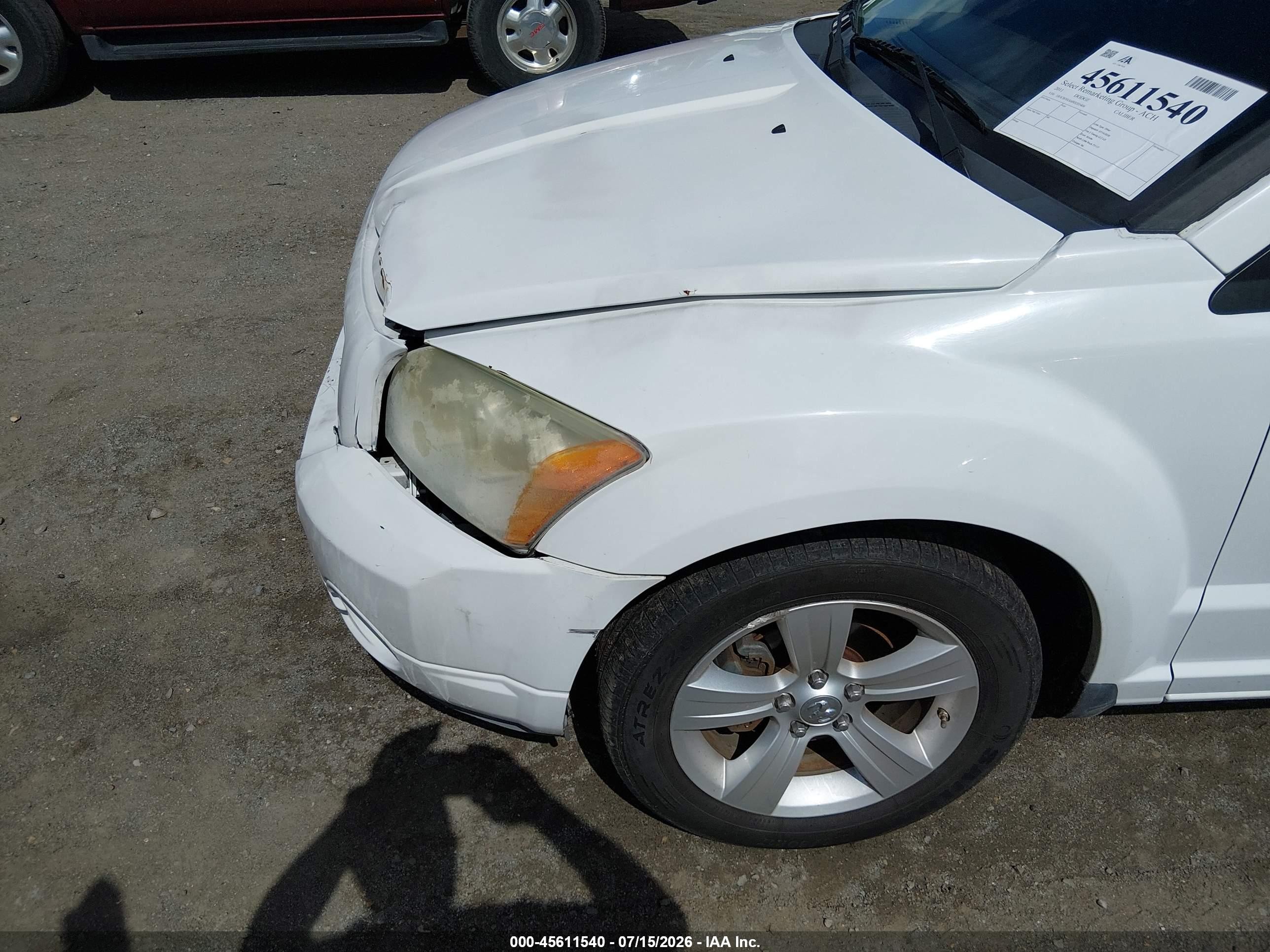 2011 Dodge Caliber Mainstreet White vin: 1B3CB3HA6BD205406