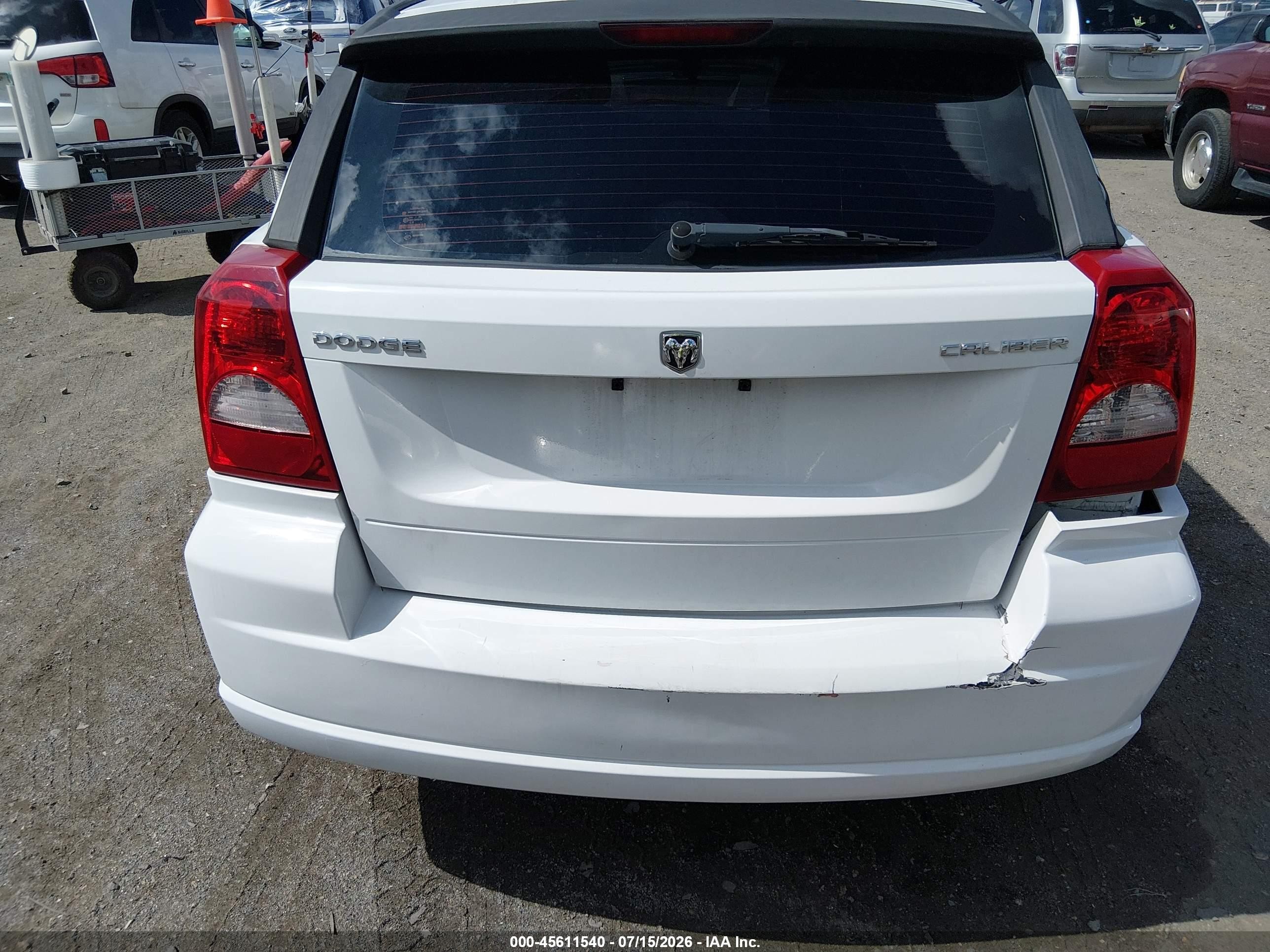 2011 Dodge Caliber Mainstreet White vin: 1B3CB3HA6BD205406