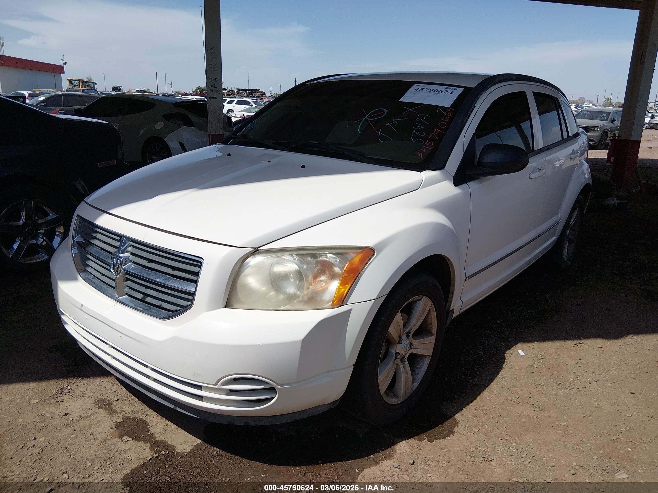 2010 Dodge Caliber Sxt White vin: 1B3CB4HA4AD584197
