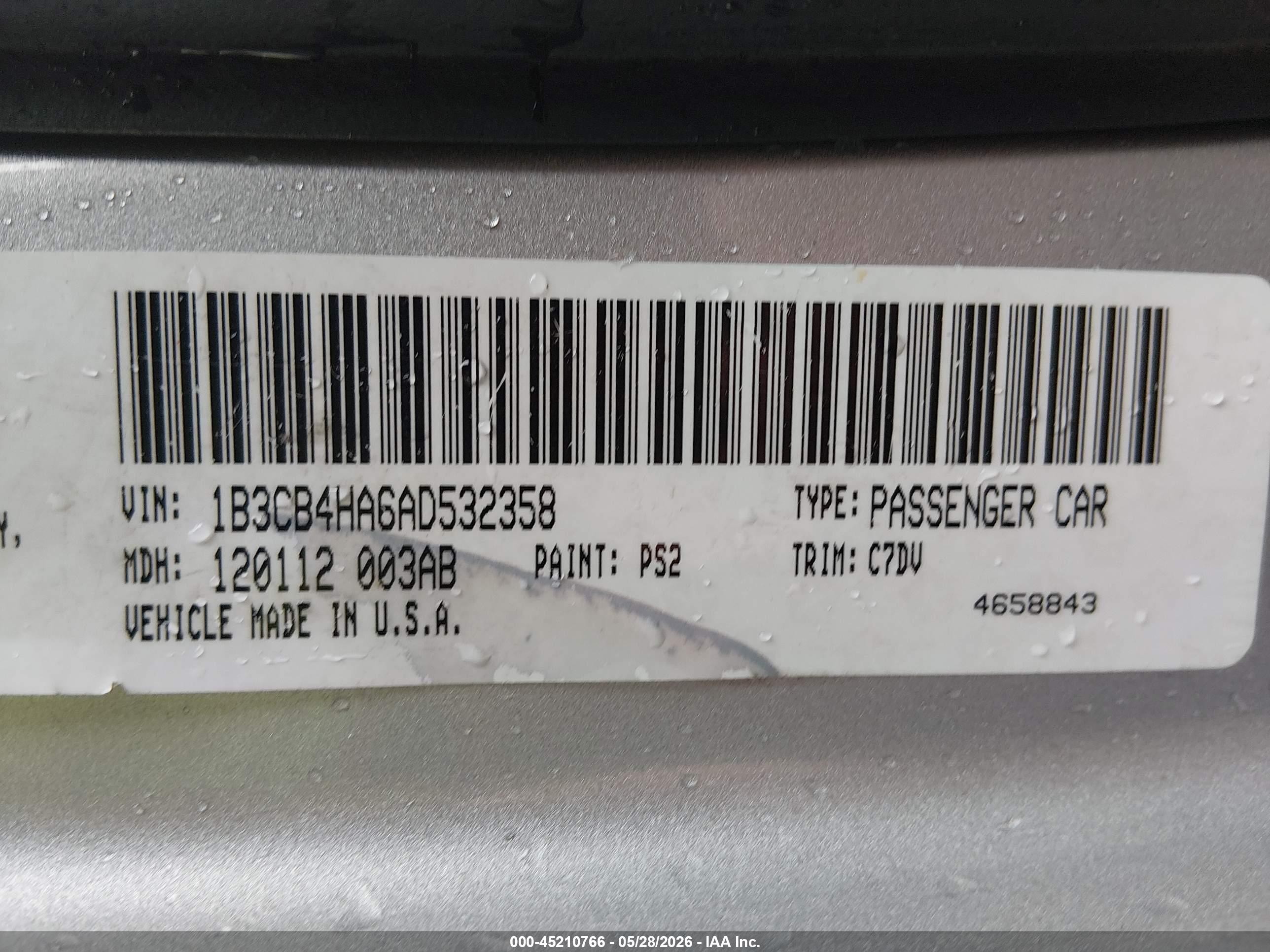 2010 Dodge Caliber Sxt Silver vin: 1B3CB4HA6AD532358