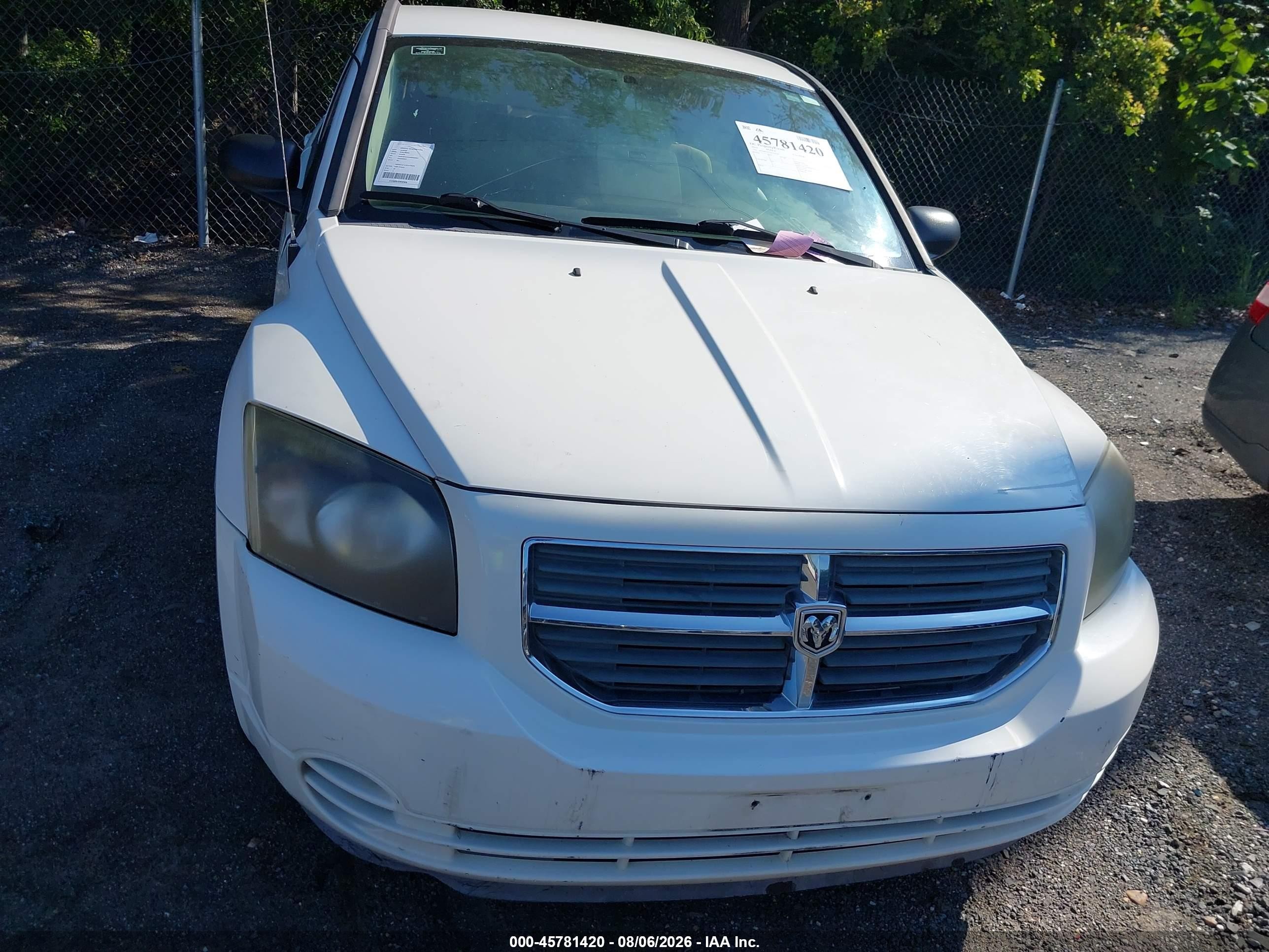 2010 Dodge Caliber Sxt White vin: 1B3CB4HA7AD532207