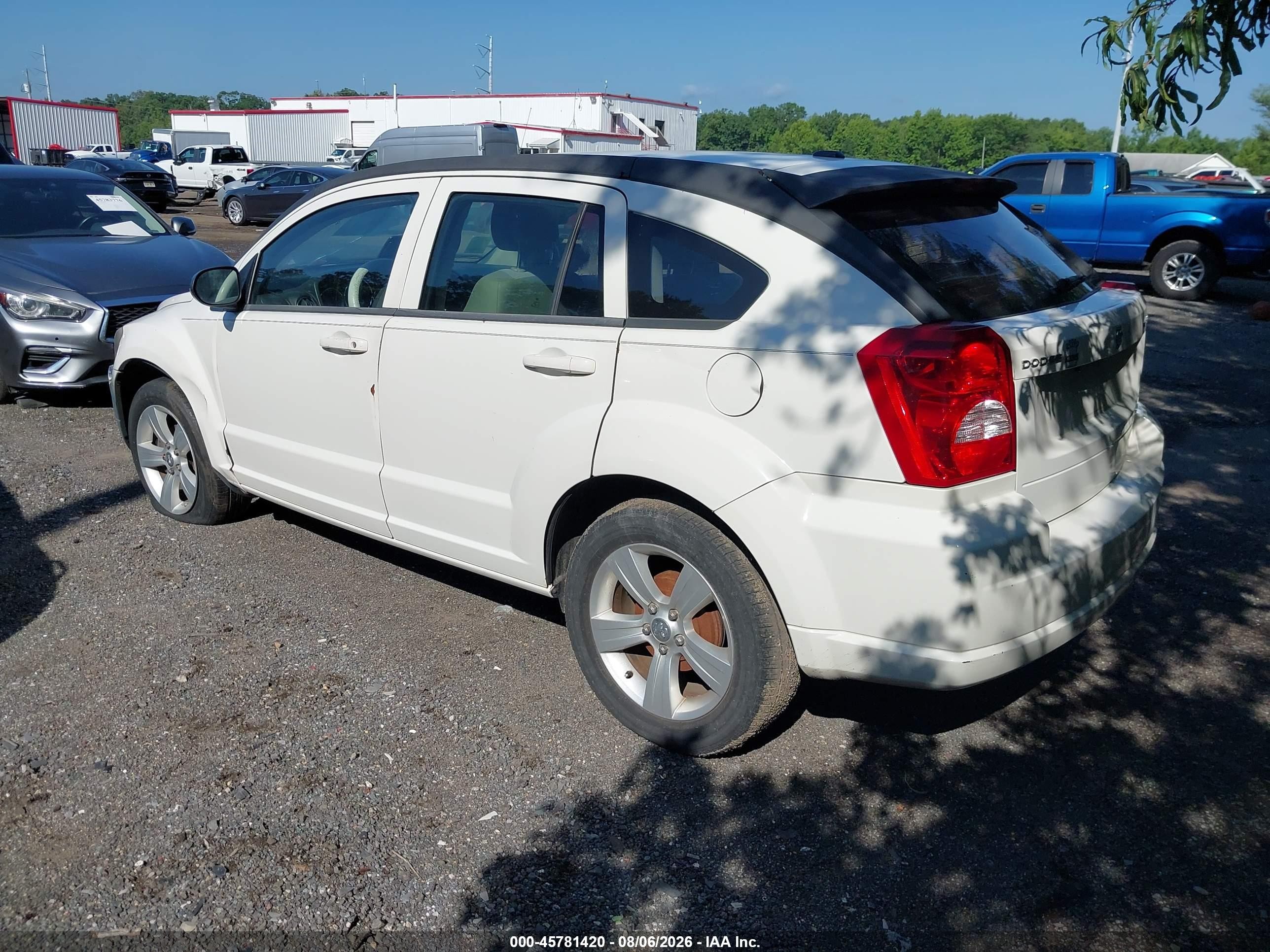 2010 Dodge Caliber Sxt White vin: 1B3CB4HA7AD532207