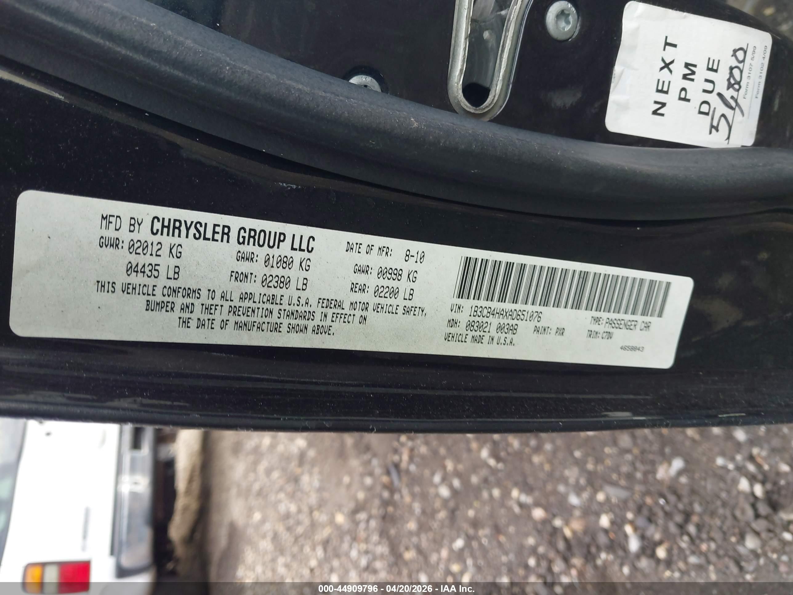 2010 Dodge Caliber Sxt Black vin: 1B3CB4HAXAD651076