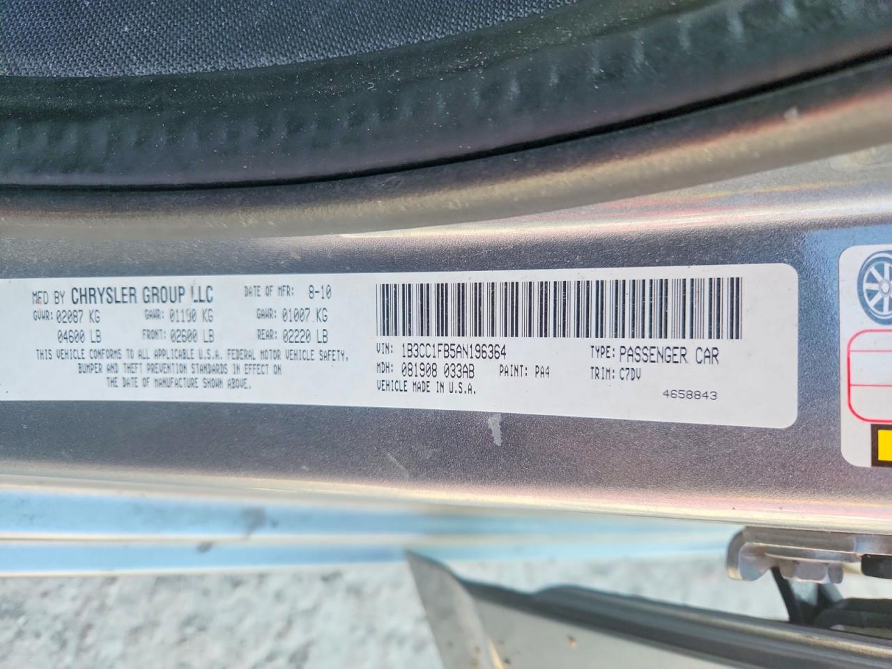 2010 Dodge Avenger Express Gray vin: 1B3CC1FB5AN196364