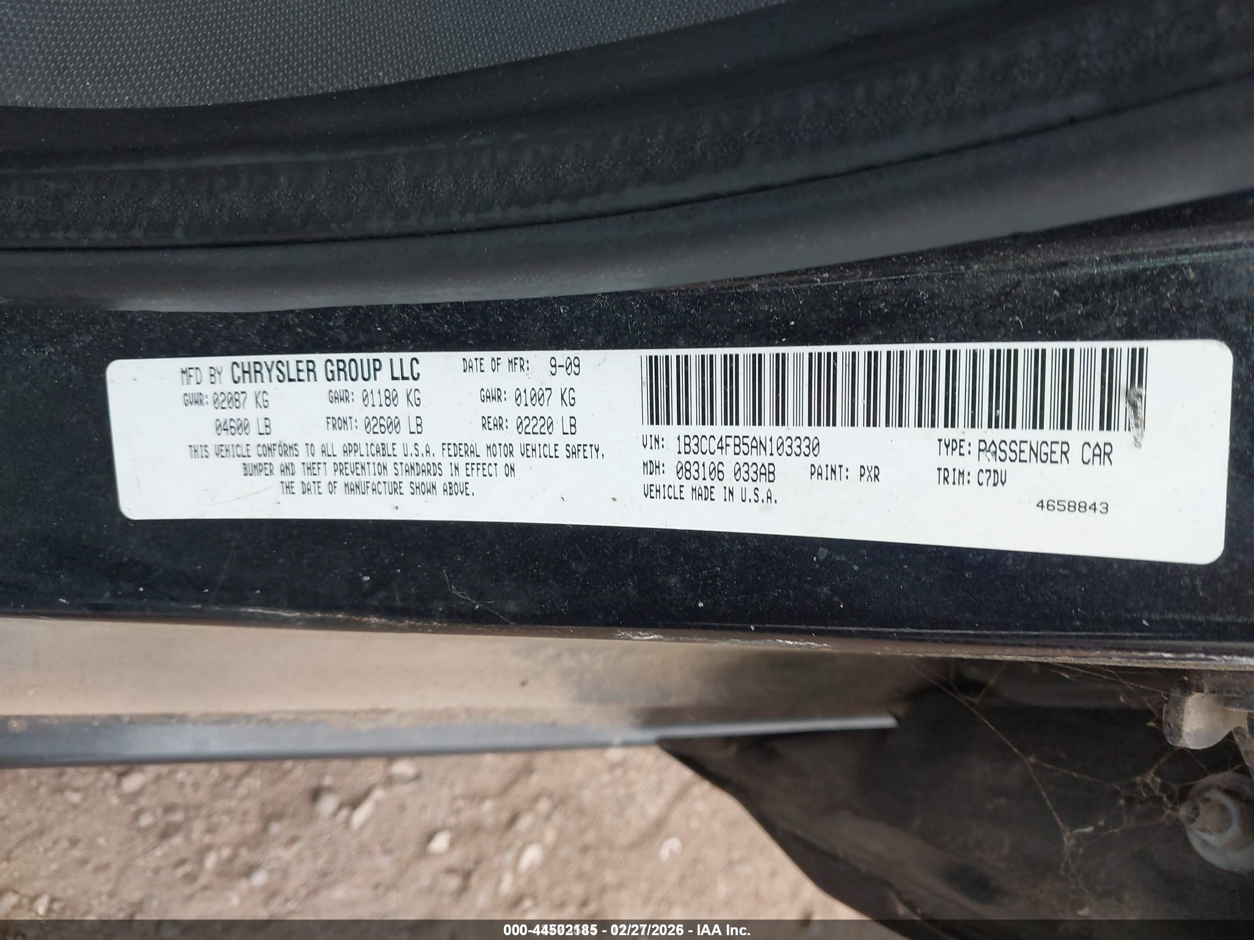 2010 Dodge Avenger Sxt Black vin: 1B3CC4FB5AN103330